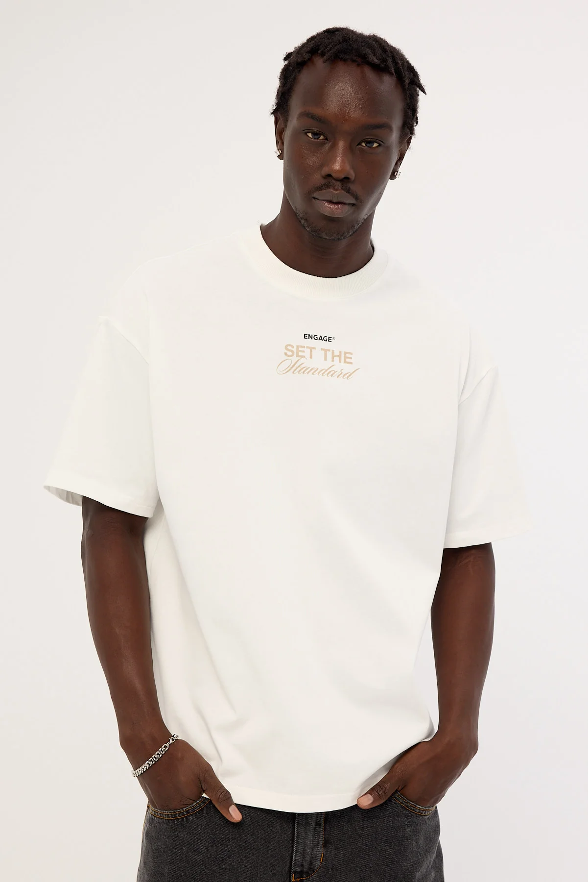 Engage Set The Standard Oversized Tee Off White - Image 6