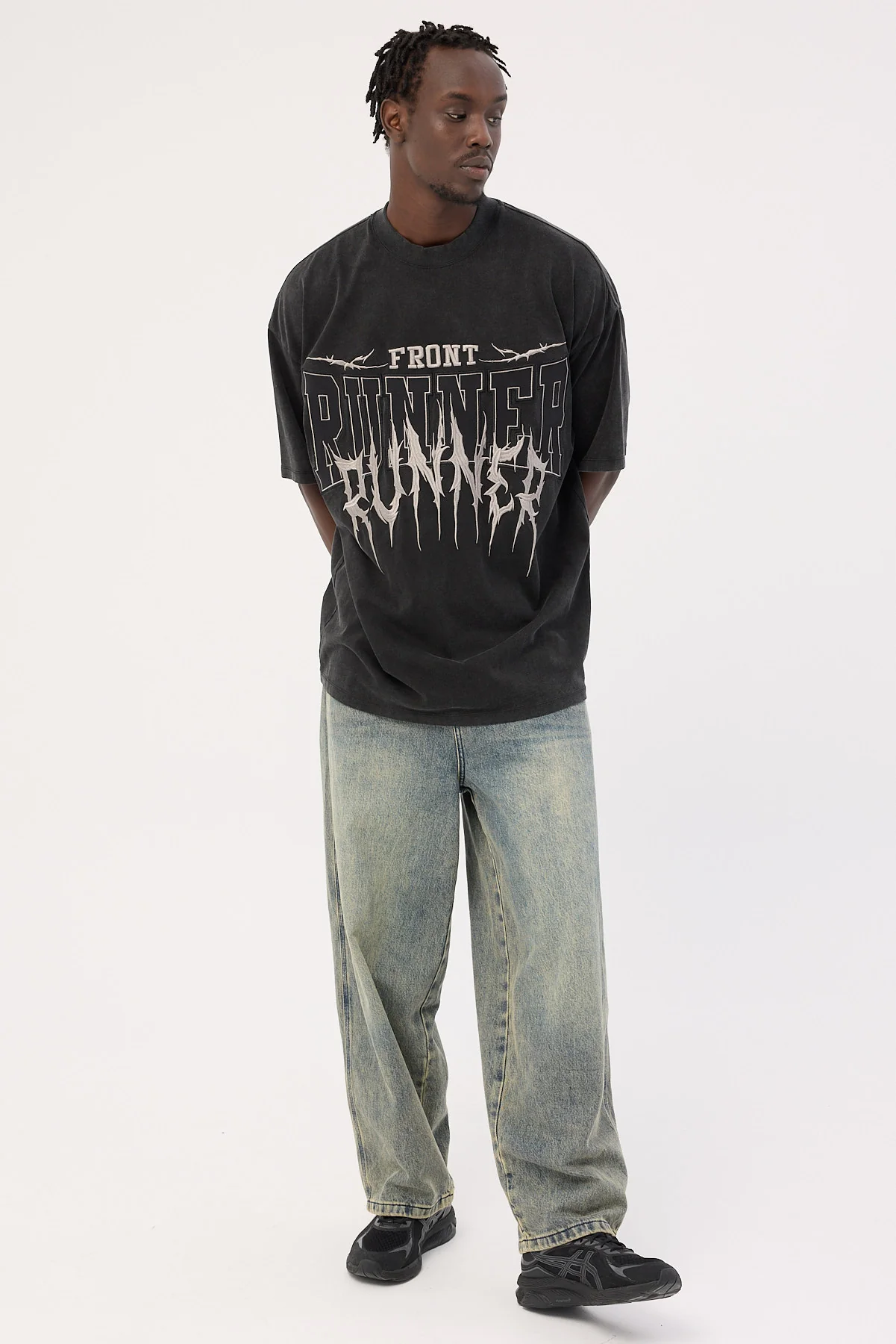 Front Runner Runner Tattoo Tee Washed Black - Image 6