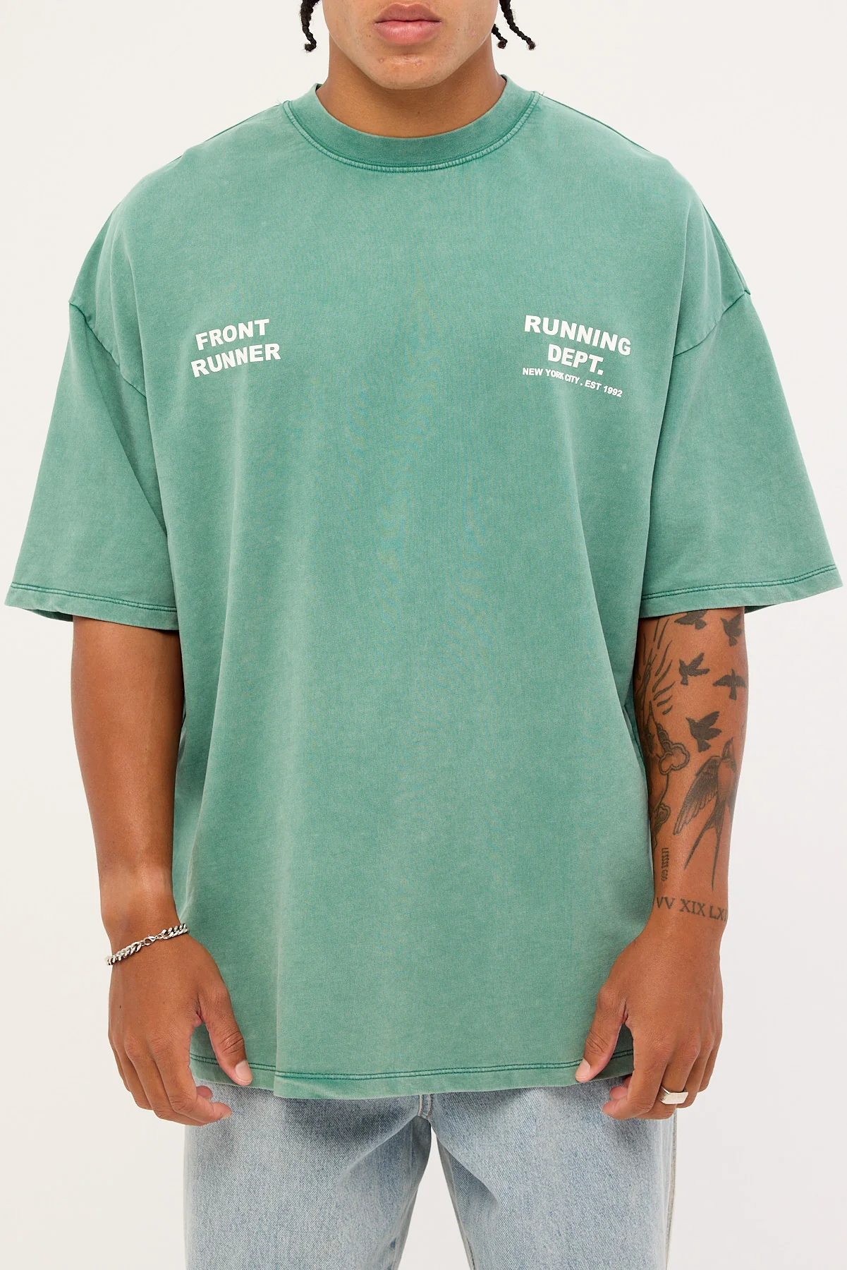 Front Runner Running Dept Tee Emerald Green Wash - Image 8