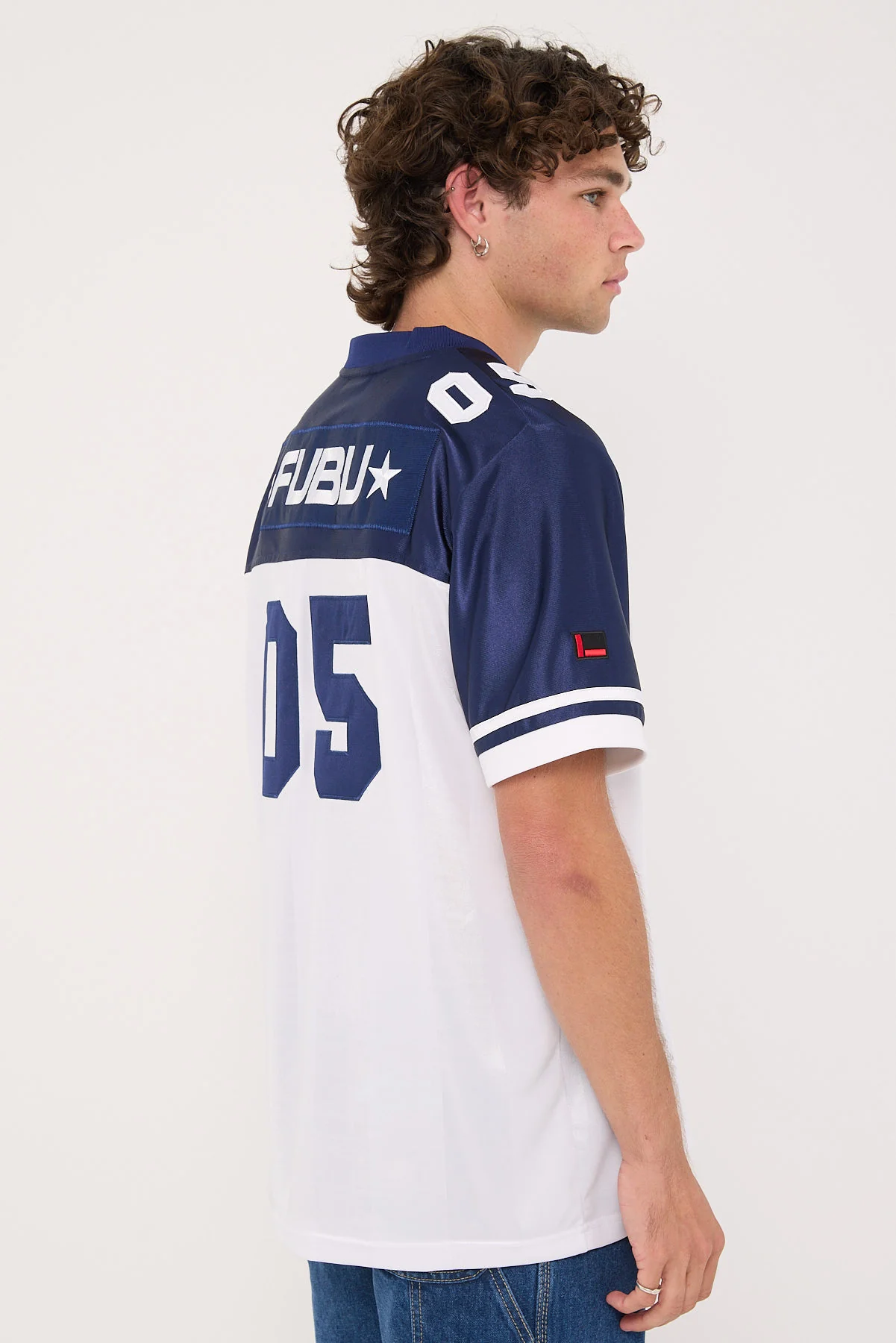 Fubu Fbnumber03 Football Tricot White/Navy - Image 5