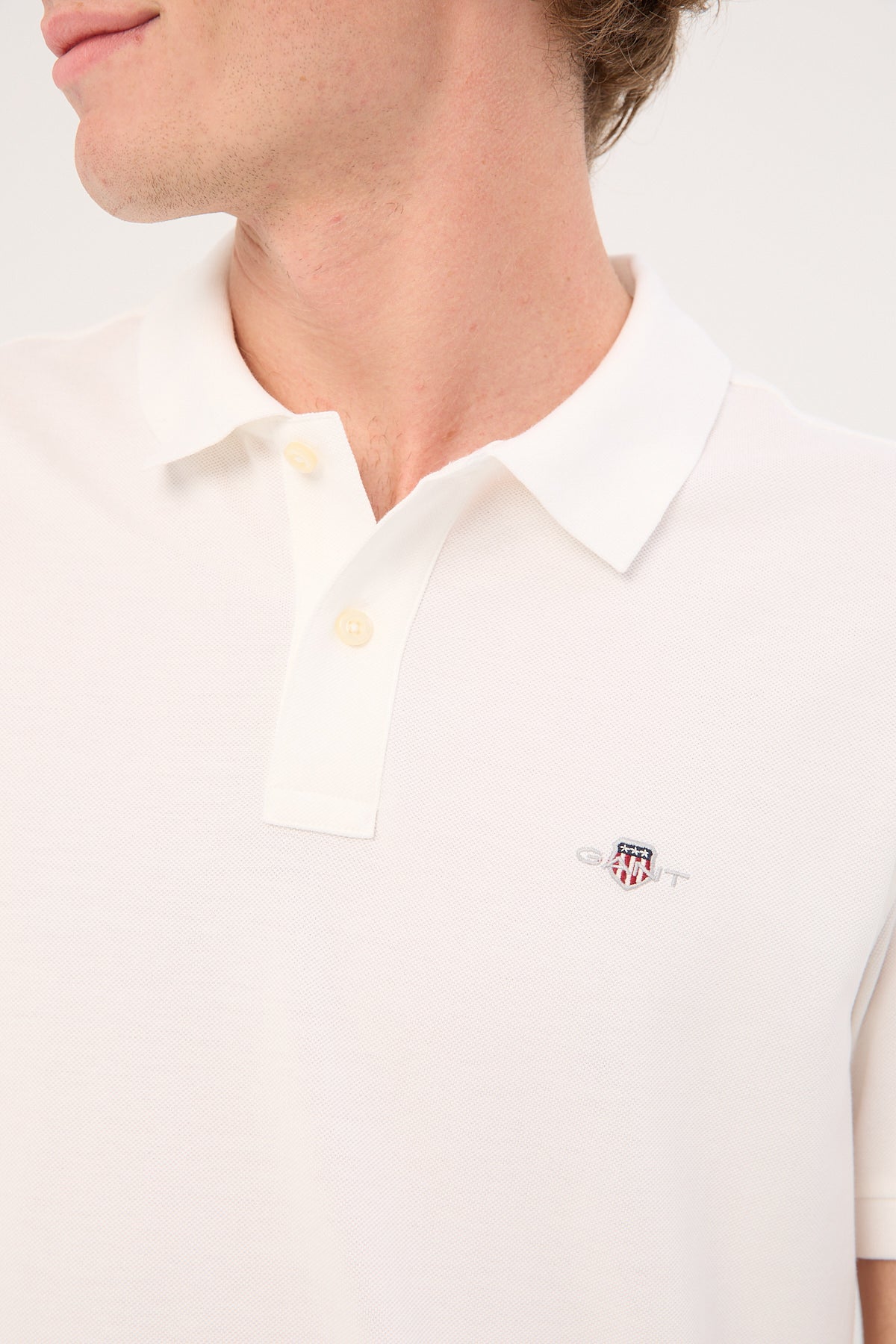 Gant Reg Shield SS Pique Polo White - Image 8