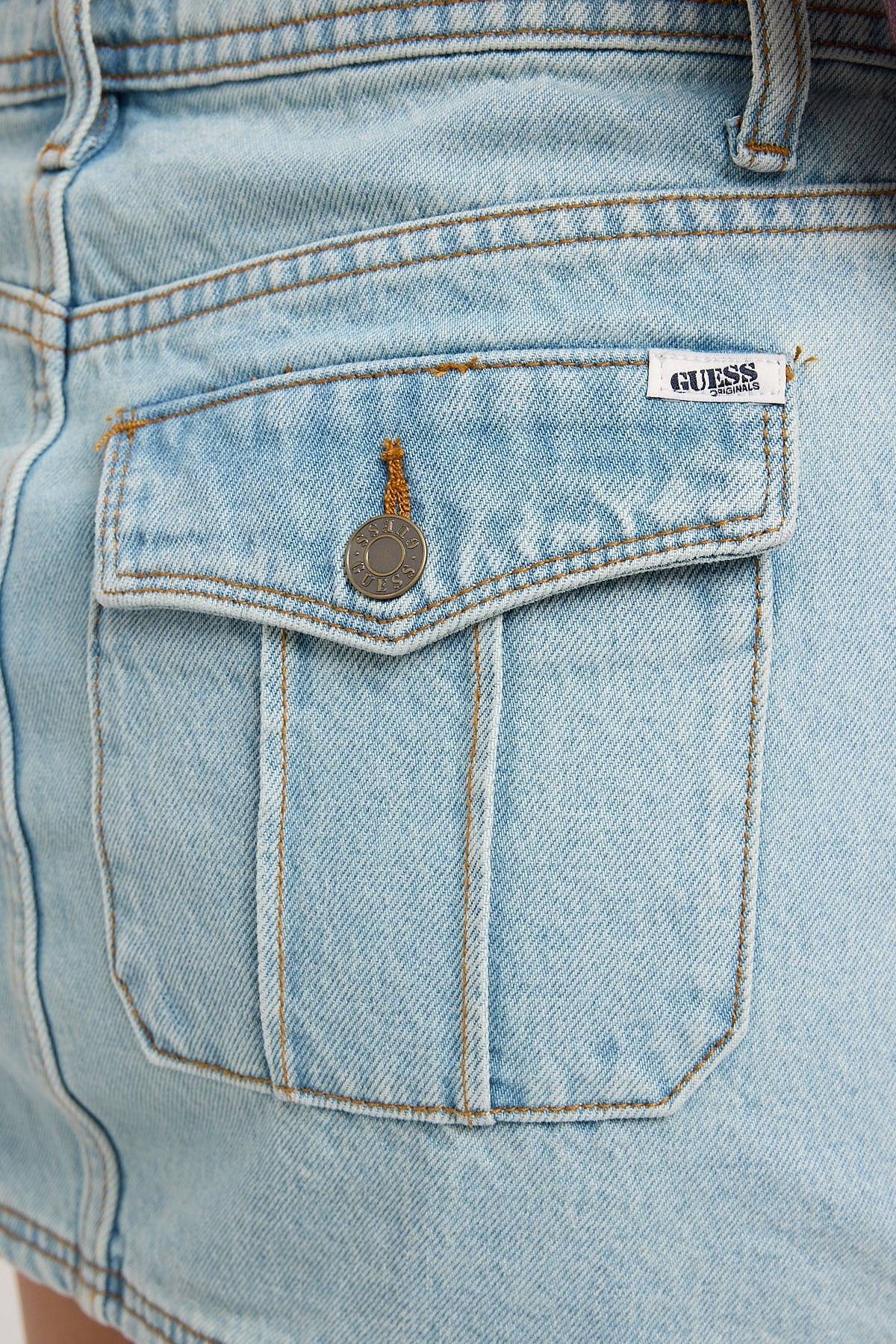Guess Guess Originals Cargo Denim Skirt GO Tinted Light Wash - Image 5