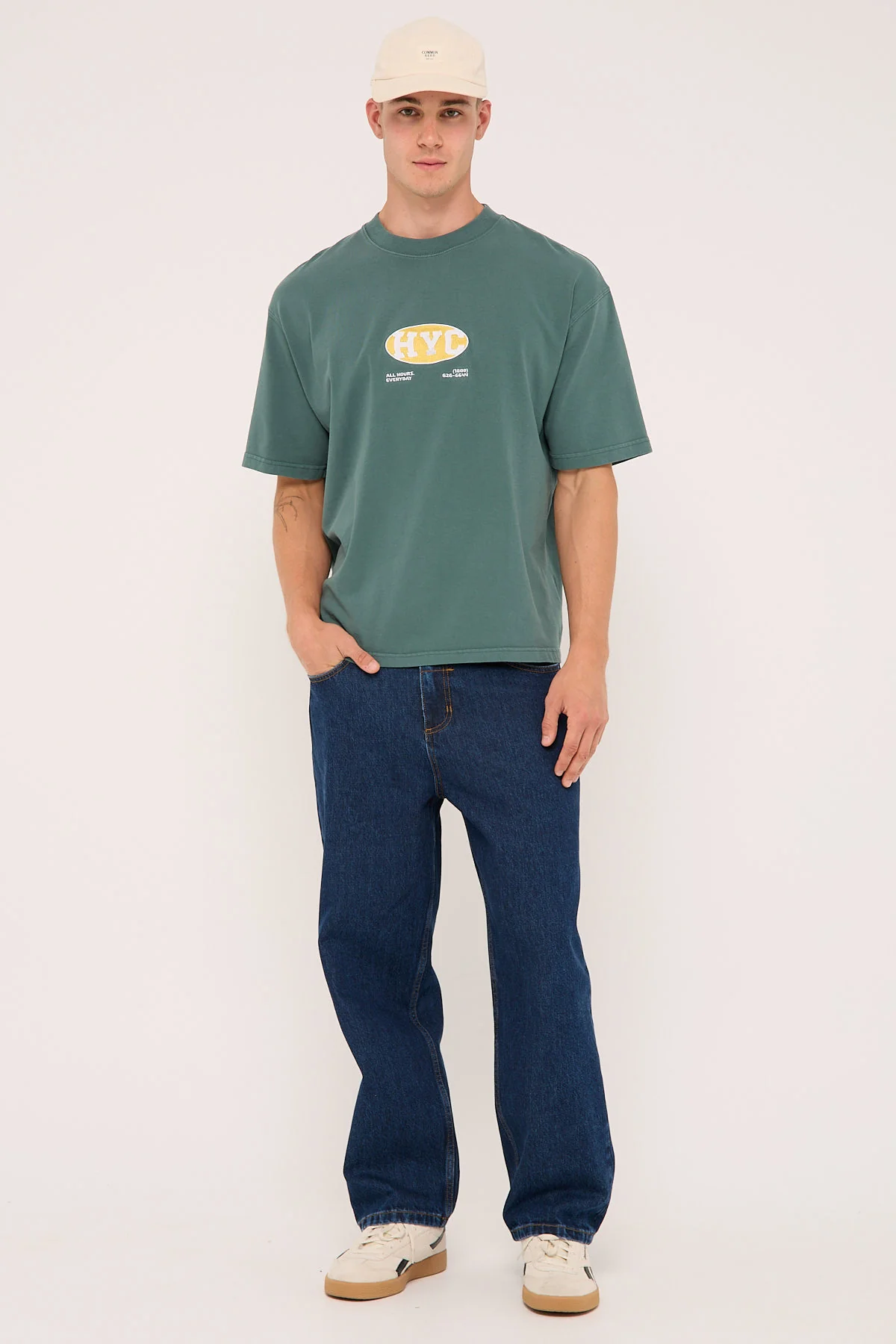 Hard Yakka Create Dig It Oversize Wide Fit Short Tee Teal - Image 2