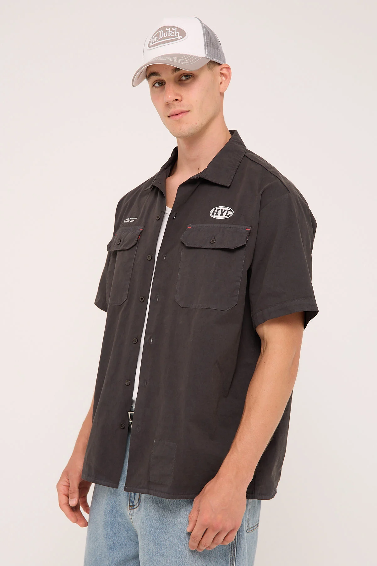 Hard Yakka Create Dig It Short Sleeve Work Shirt Dark Charcoal - Image 2