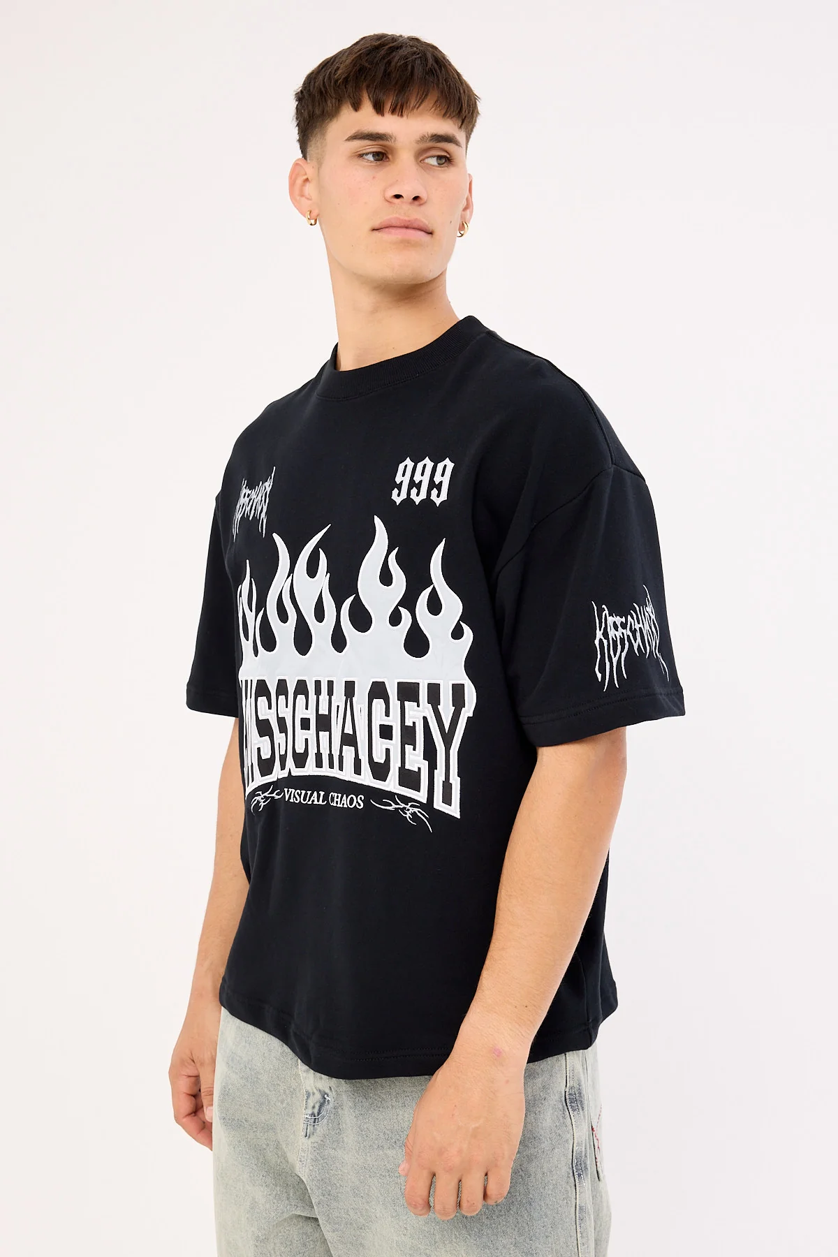 Kiss Chacey Highway Loopback Street Tee Anthracite Black - Image 3