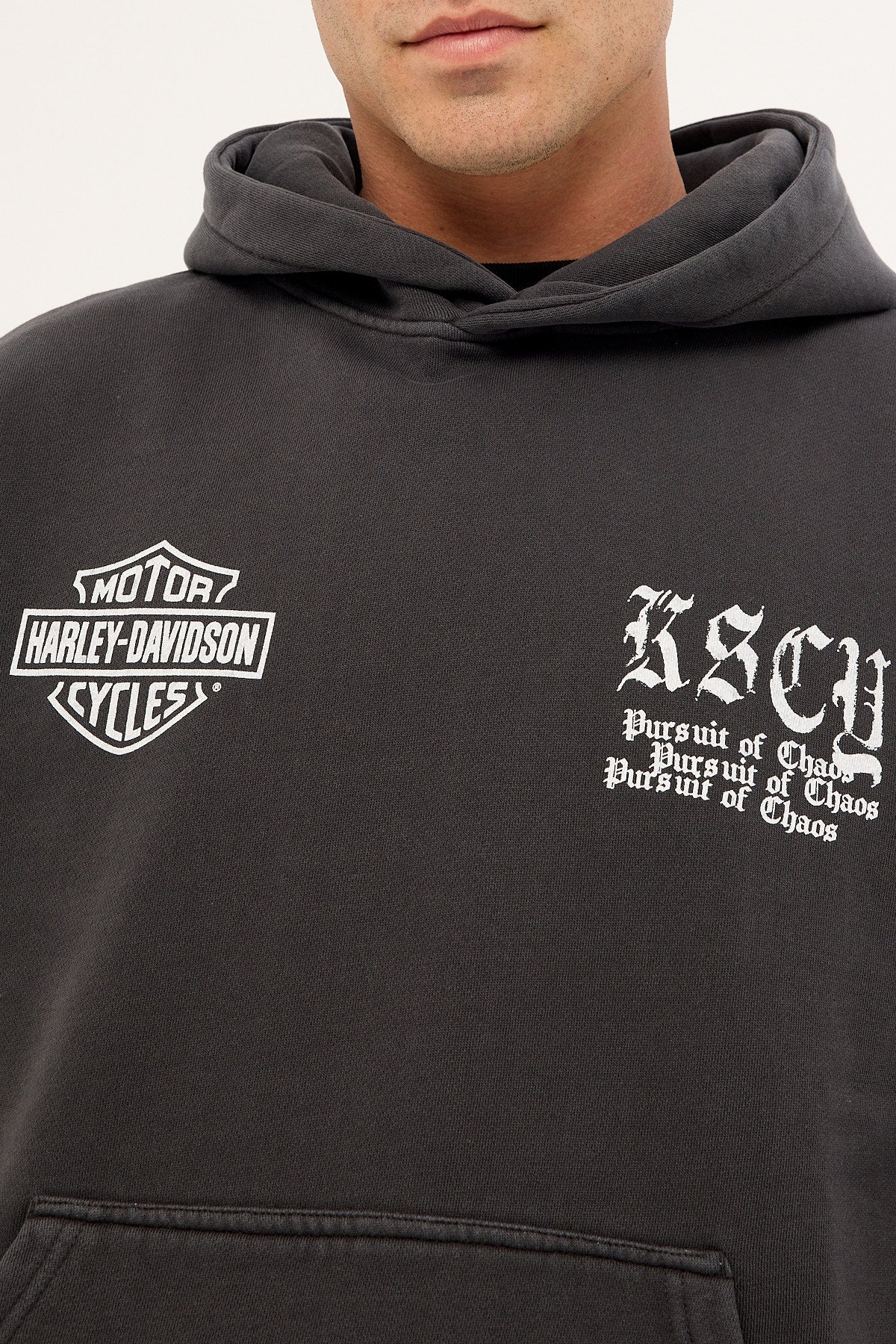 Kiss Chacey KSCY x Harley Davidson Cycles Relaxed Hoodie Jet Black - Image 4