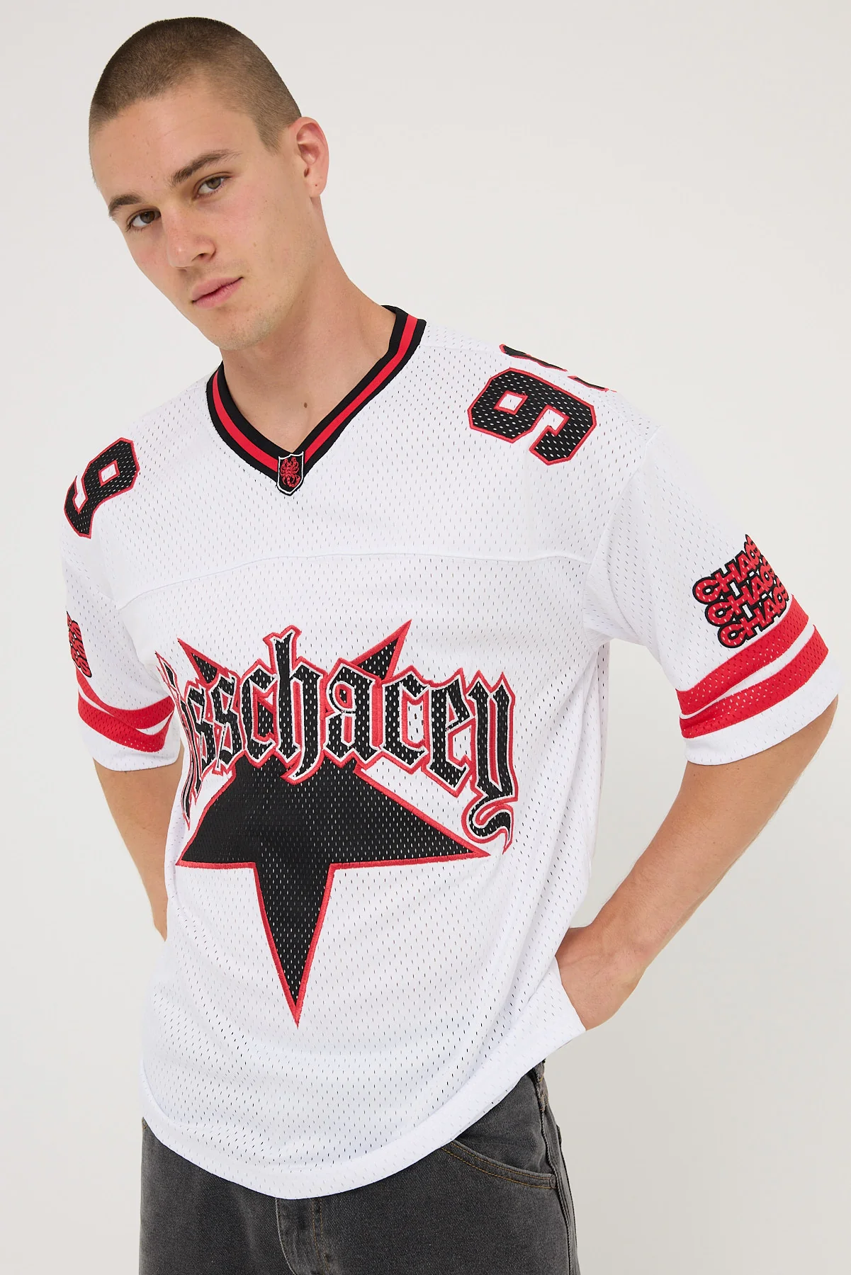 Kiss Chacey Star Football Jersey White/Red - Image 2