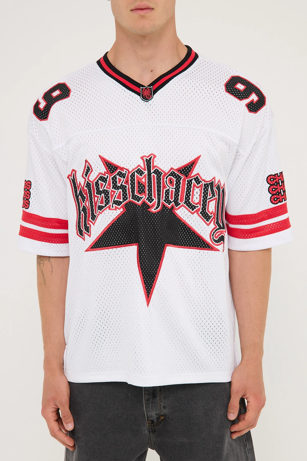 Kiss Chacey Star Football Jersey White/Red - Image 6