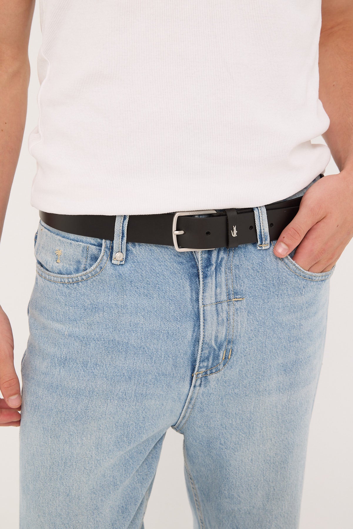 Lacoste Elegance 35mm Plain Leather Belt Noir - Image 3