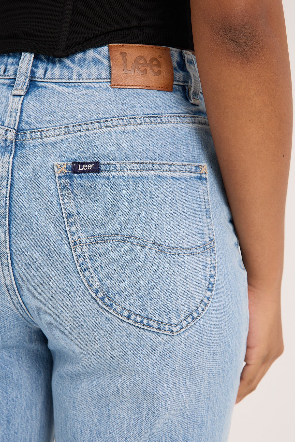 Lee High Straight Crop Jean Skyline Blue - Image 7