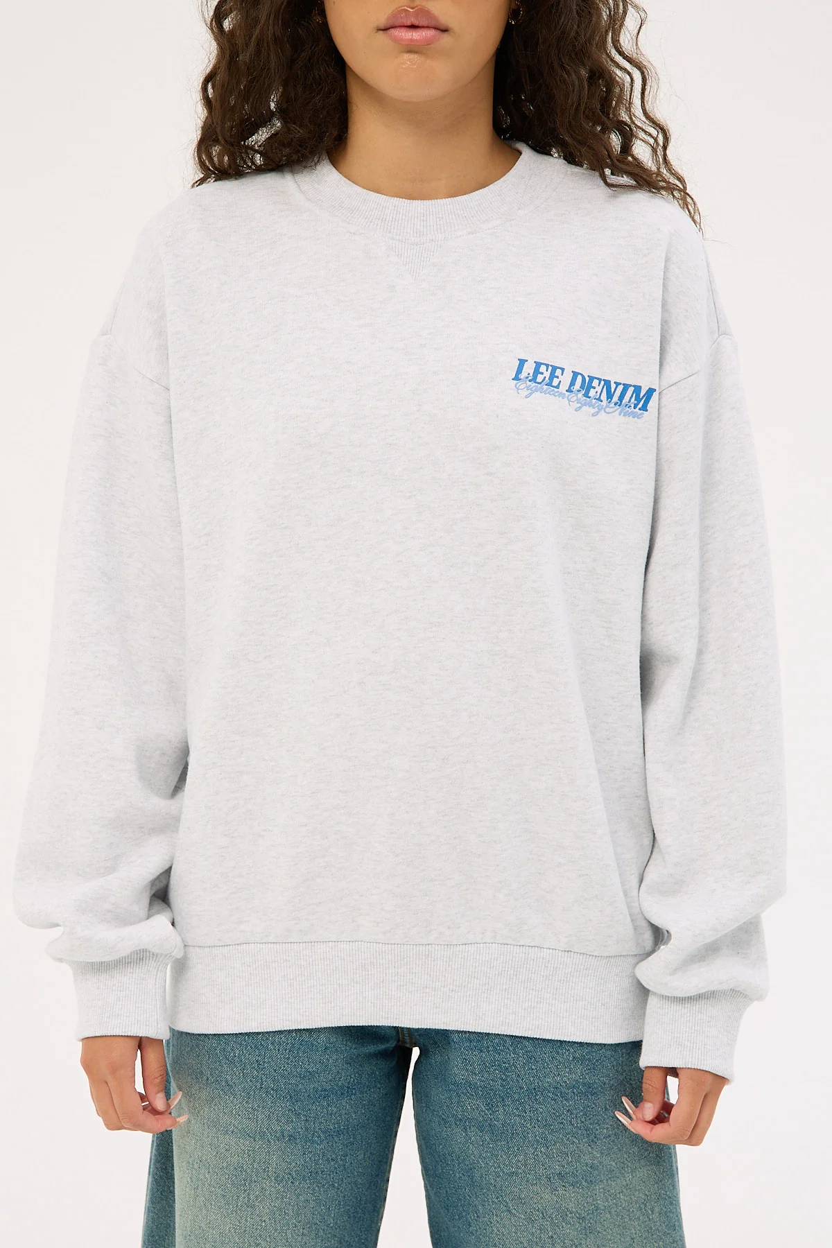 Lee Independent Baggy Sweat White Marle - Image 8