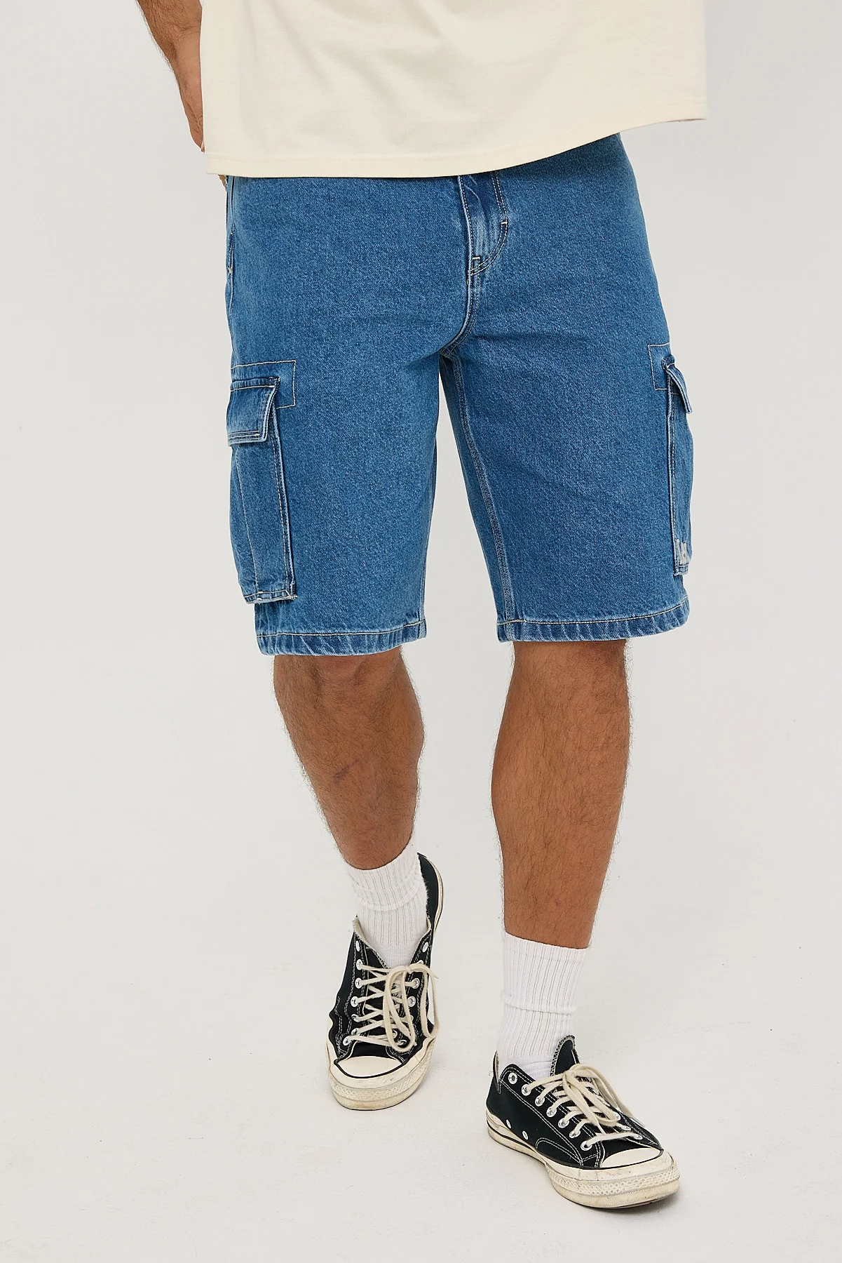 Lee L-Five Biggie Cargo Short Point of Blue Point of Blue - Image 2