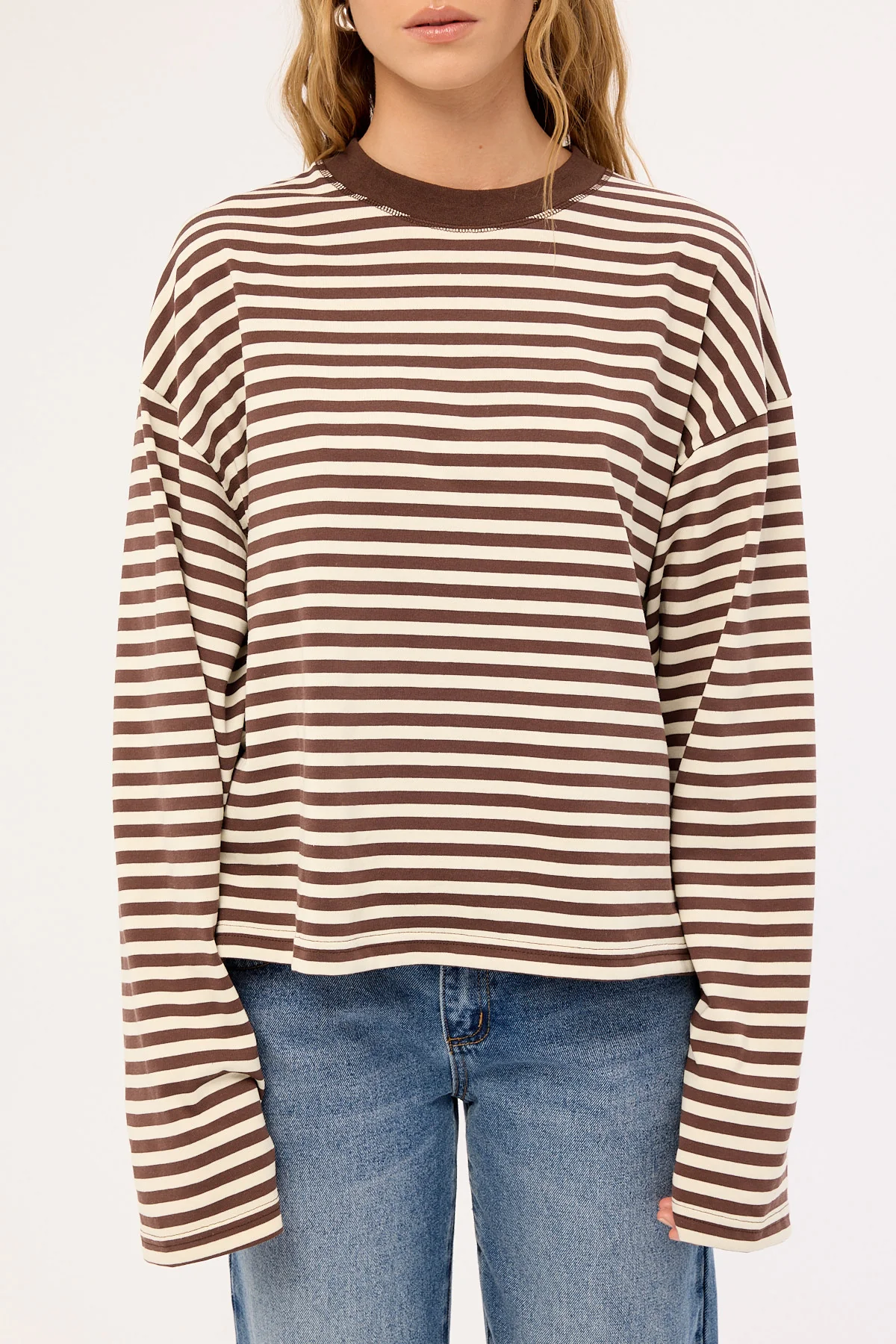 Lioness Bloom Long Sleeve Dark Chocolate Stripe - Image 12