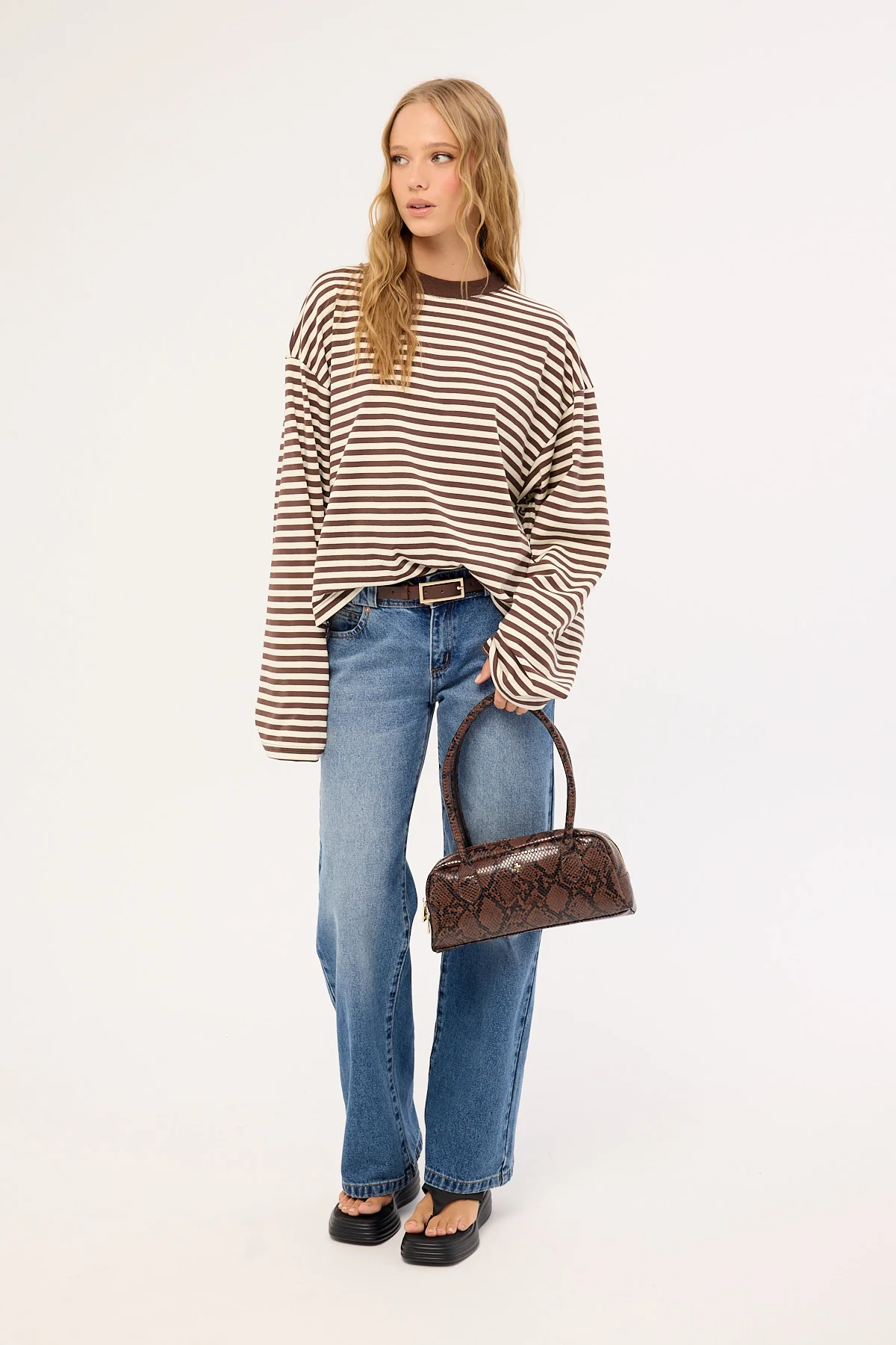 Lioness Bloom Long Sleeve Dark Chocolate Stripe - Image 8