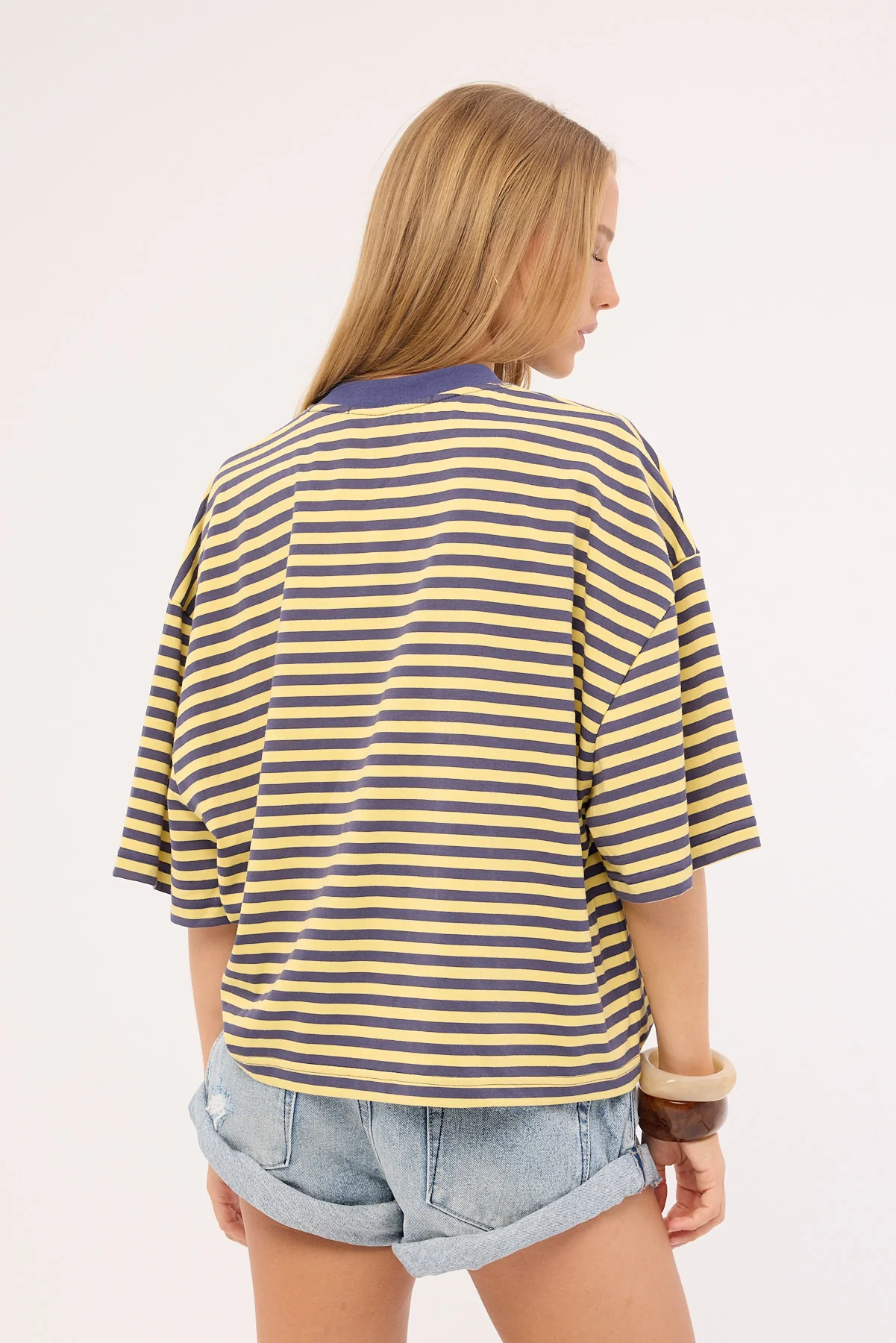 Lioness Bloom Short Sleeve Navy Butter Stripe - Image 5