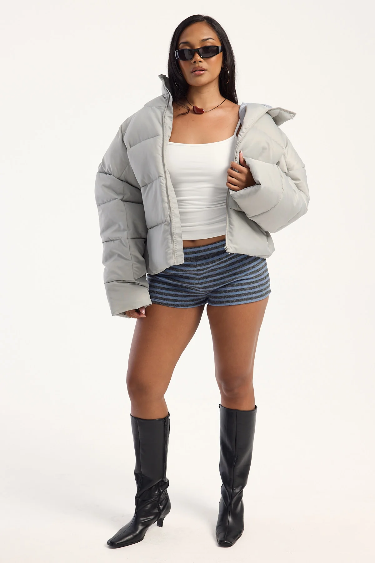 Lioness Cindy Puffer Jacket Ash - Image 2