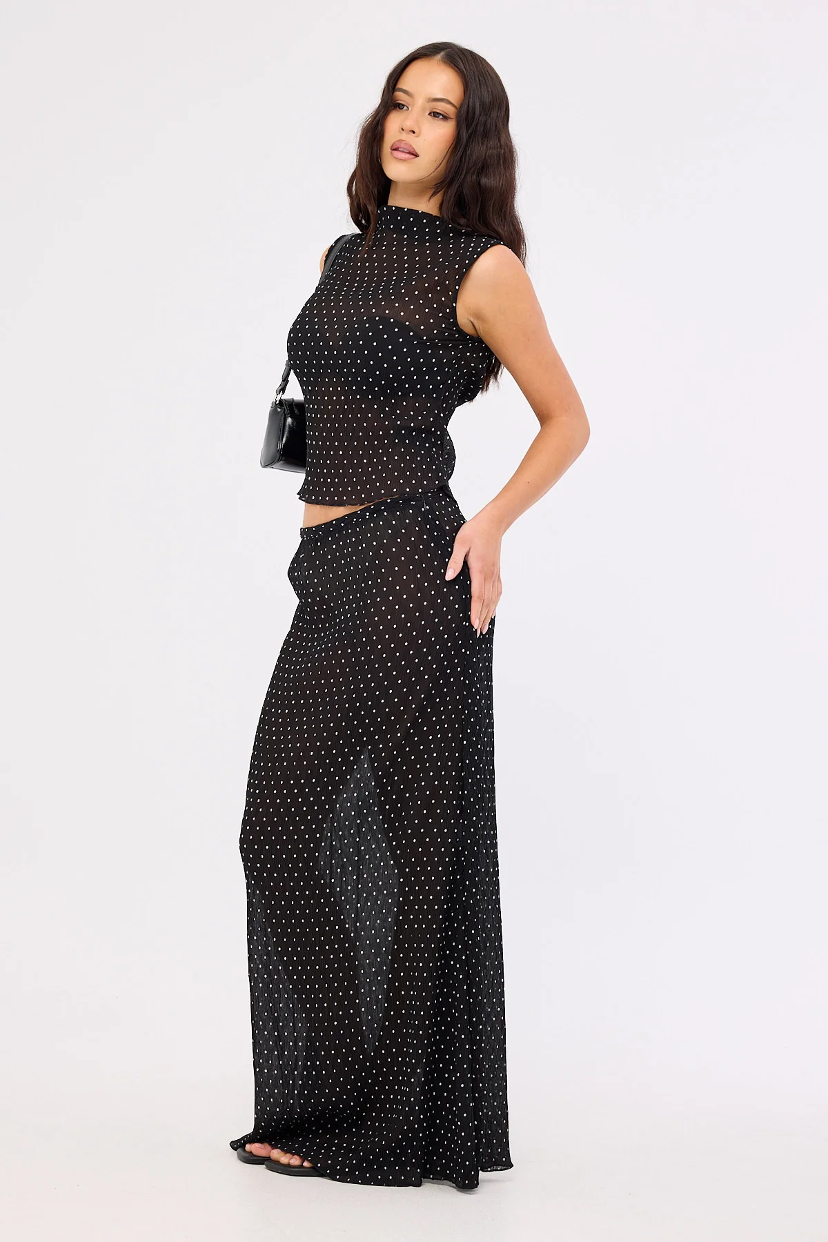 Lioness Ford Maxi Skirt Onyx Polka - Image 3