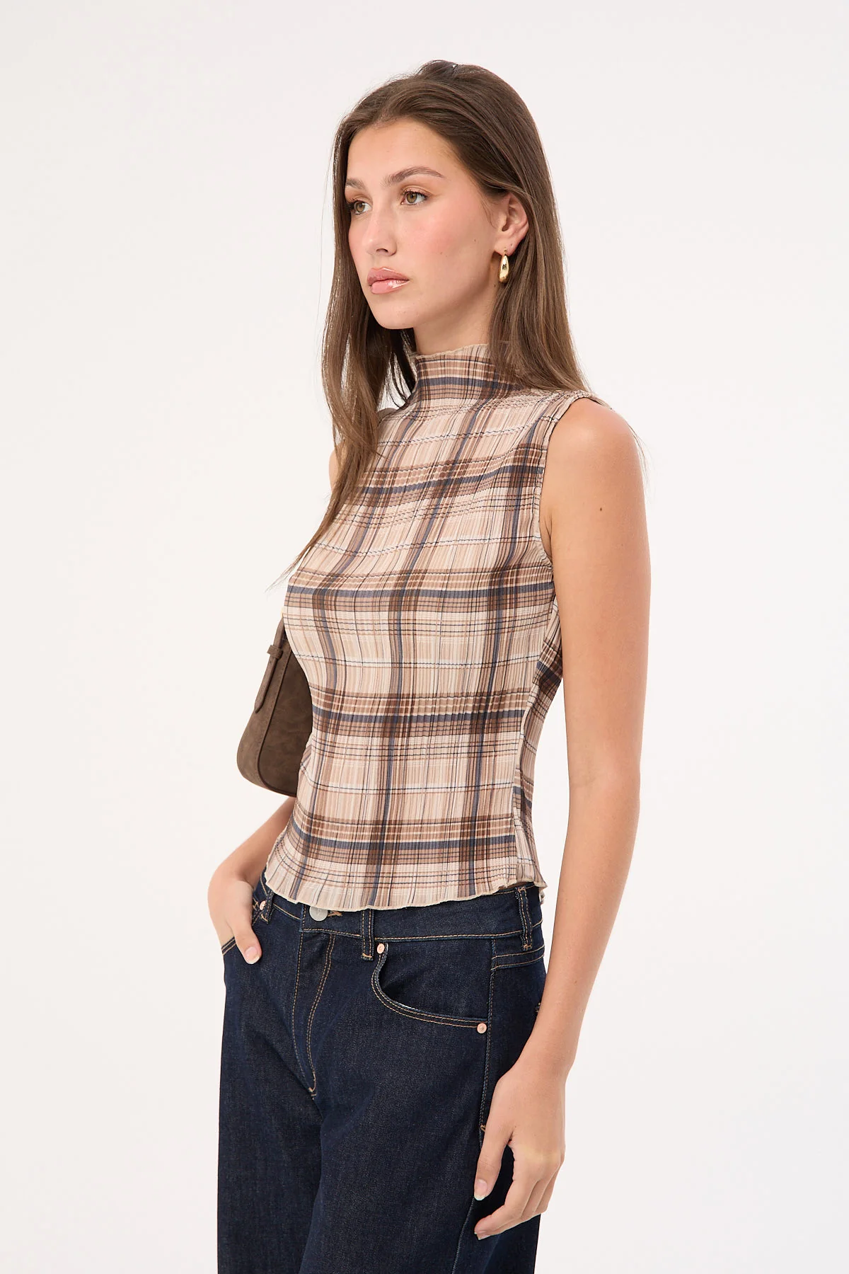 Lioness Ford Top Tan Plaid - Image 3