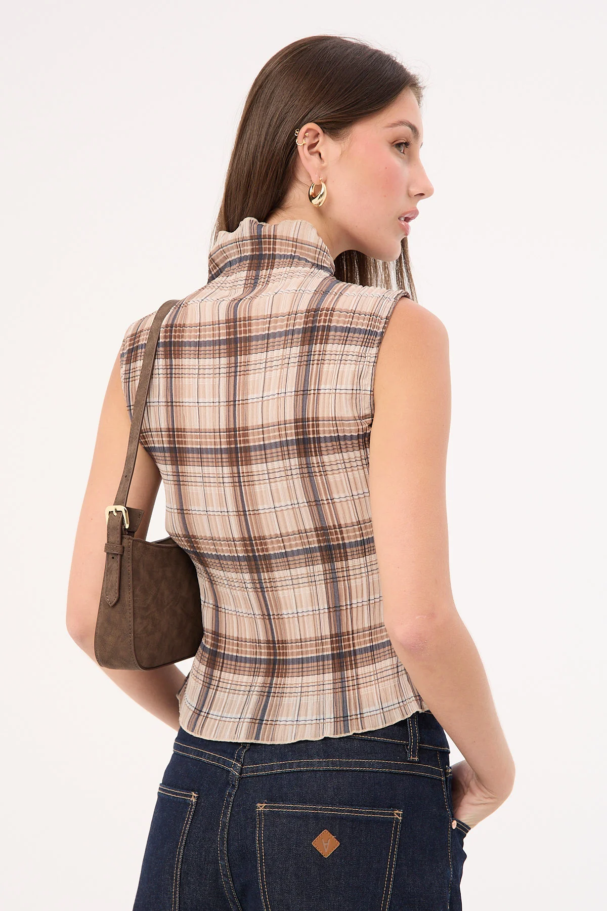Lioness Ford Top Tan Plaid - Image 4