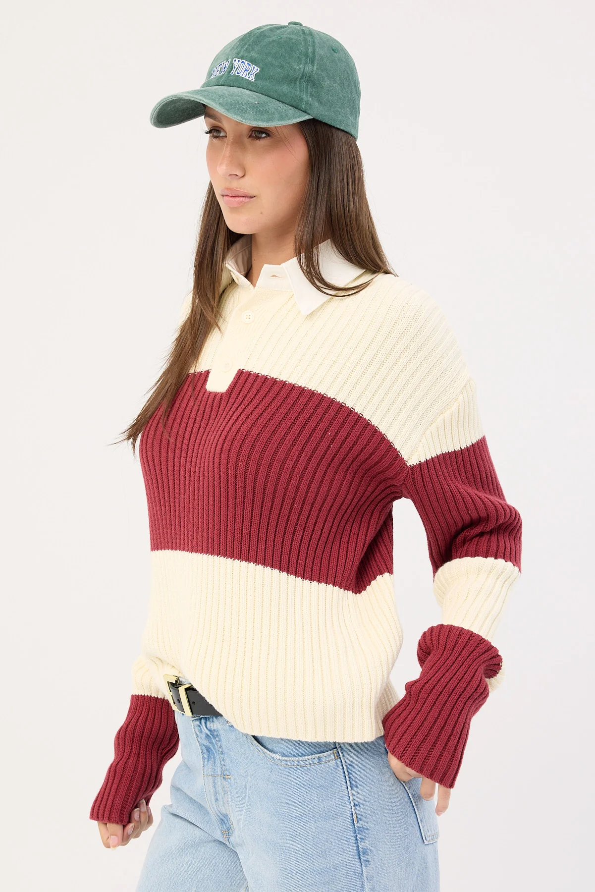 Lioness Prince Rugby Maroon Stripe - Image 4