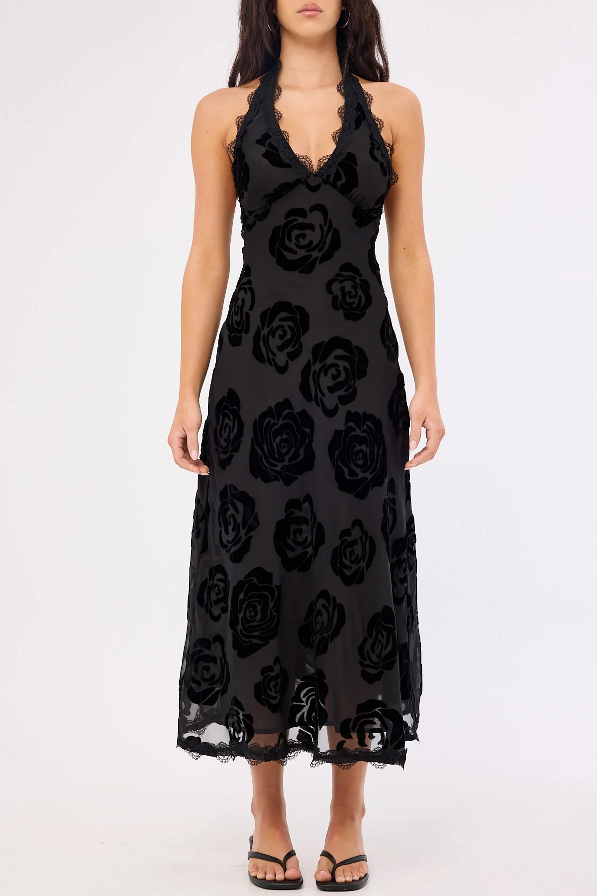 Lioness Stars Align Midi Dress Burnt Noir Rose - Image 8