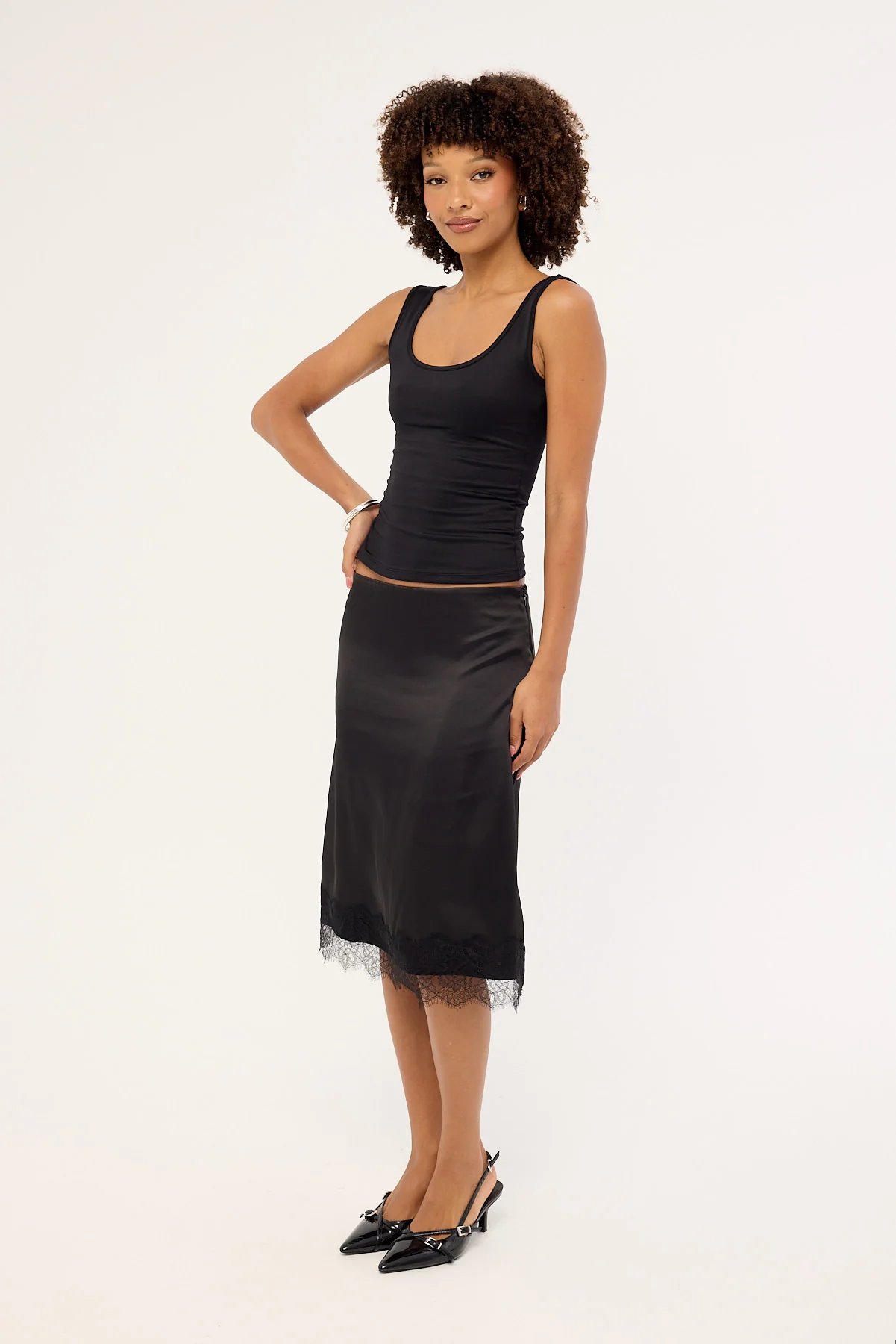 Luck & Trouble Alexa Lace Midi Skirt Black - Image 5