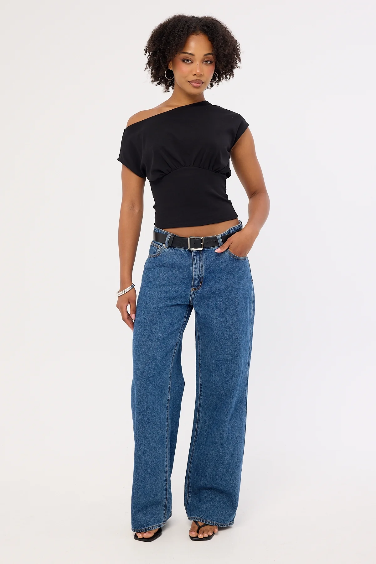Luck & Trouble Asta Cinched Waist T-shirt Black - Image 5