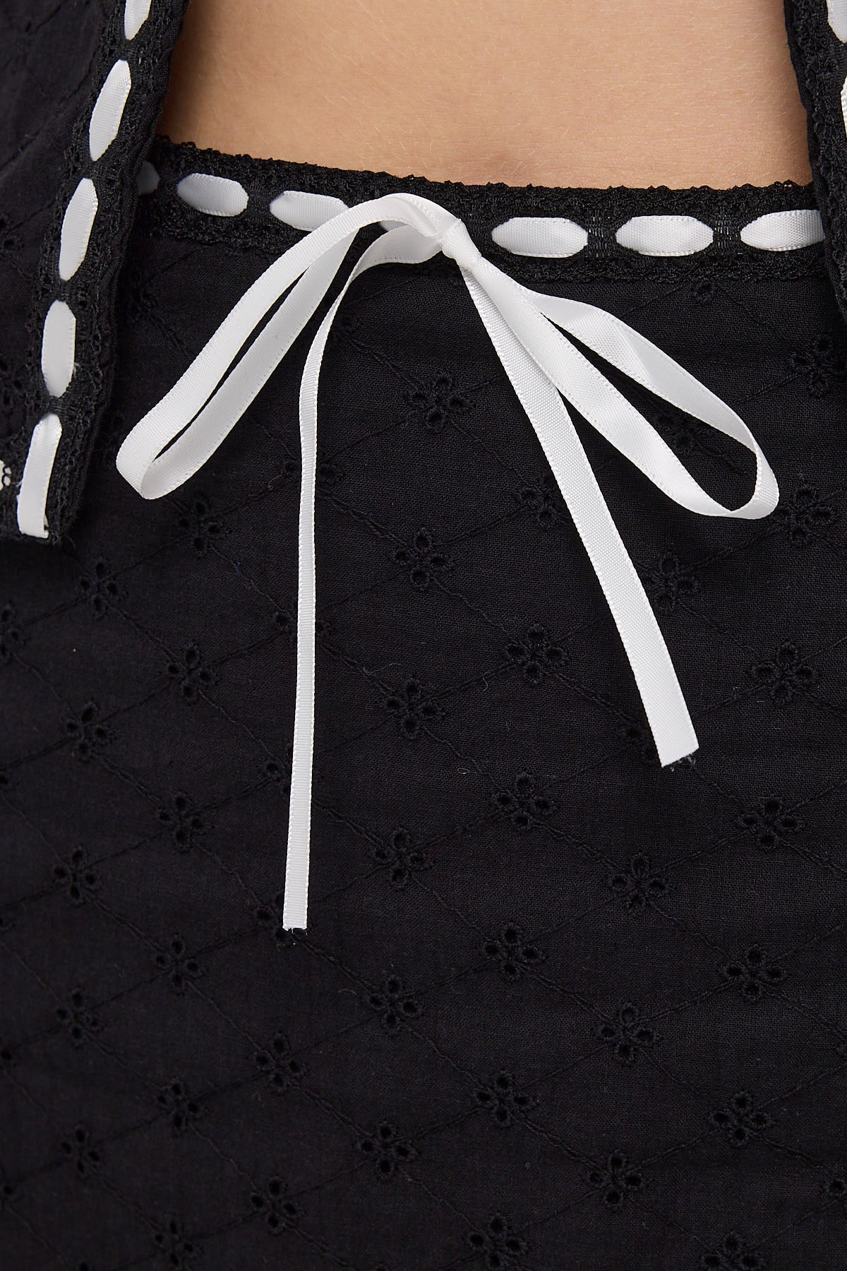 Luck & Trouble Chiara Broderie Mini Skirt Black - Image 6