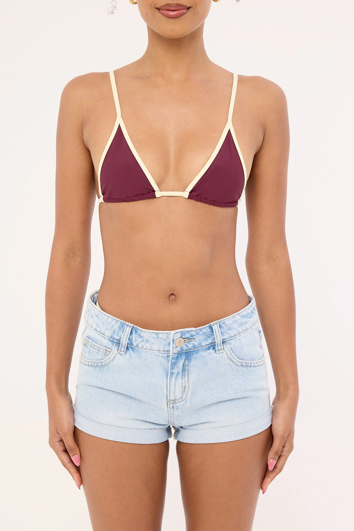 Luck & Trouble Costa Rica Contrast Bikini Top Plum - Image 7