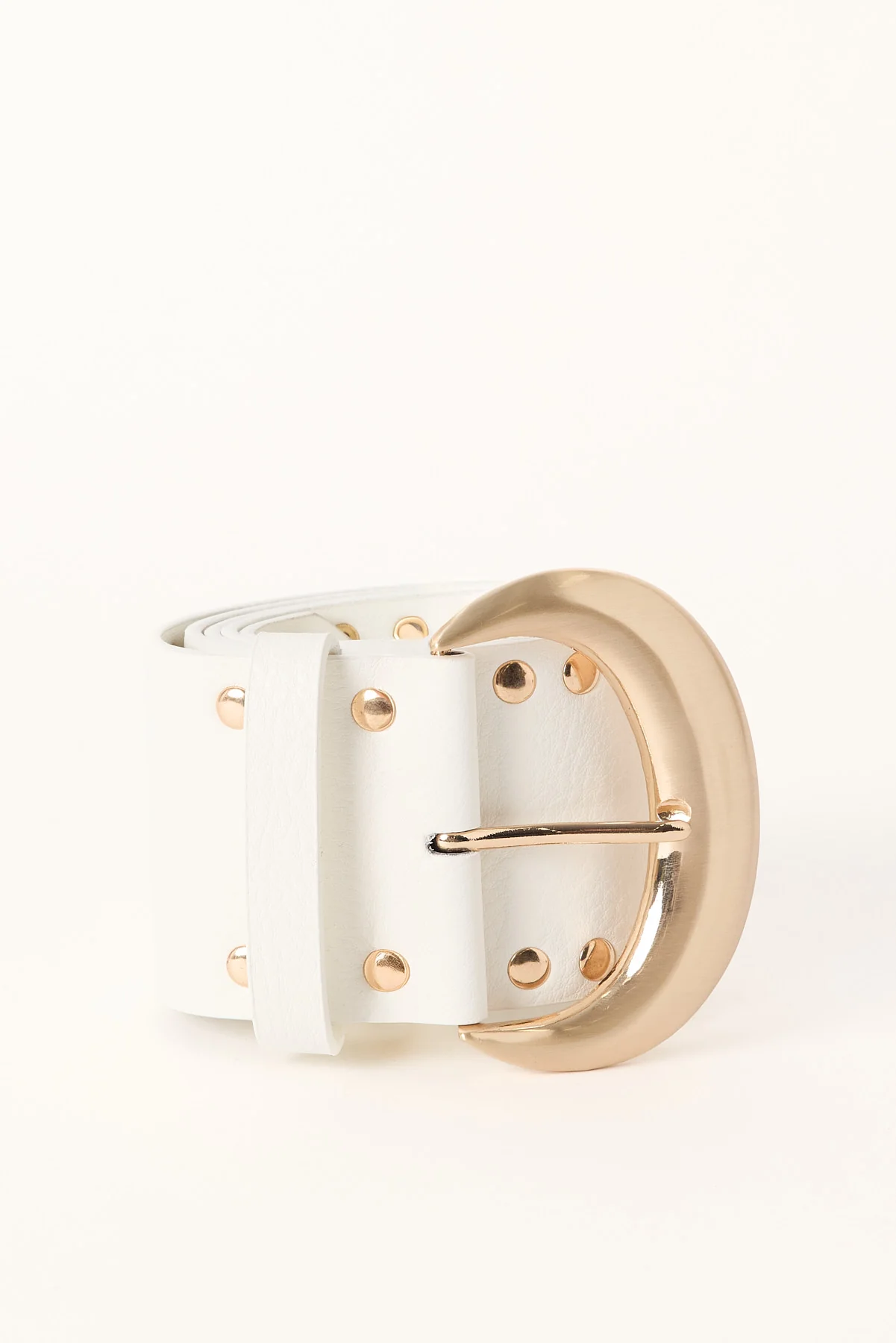 Luck & Trouble Dustline Wide Studded Belt Cream
