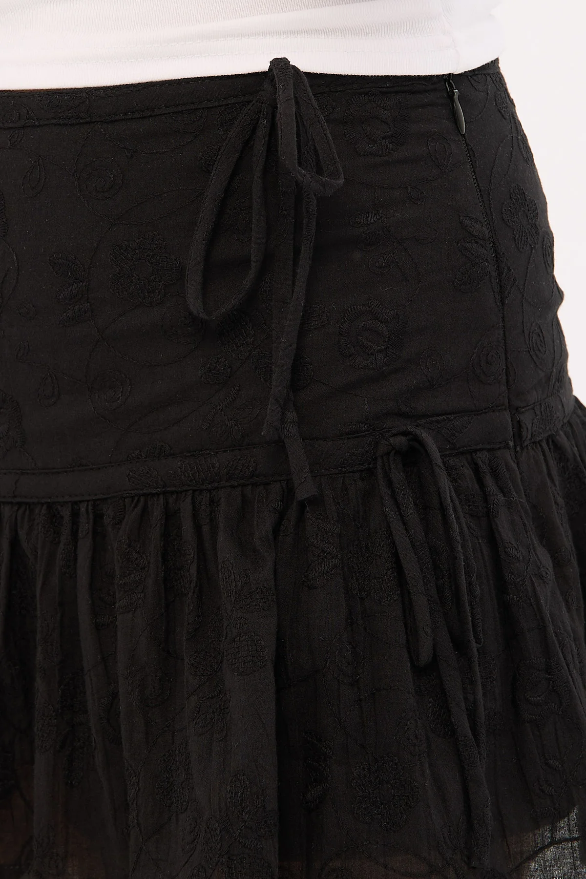Luck & Trouble Eloise Broderie Skort Black - Image 5