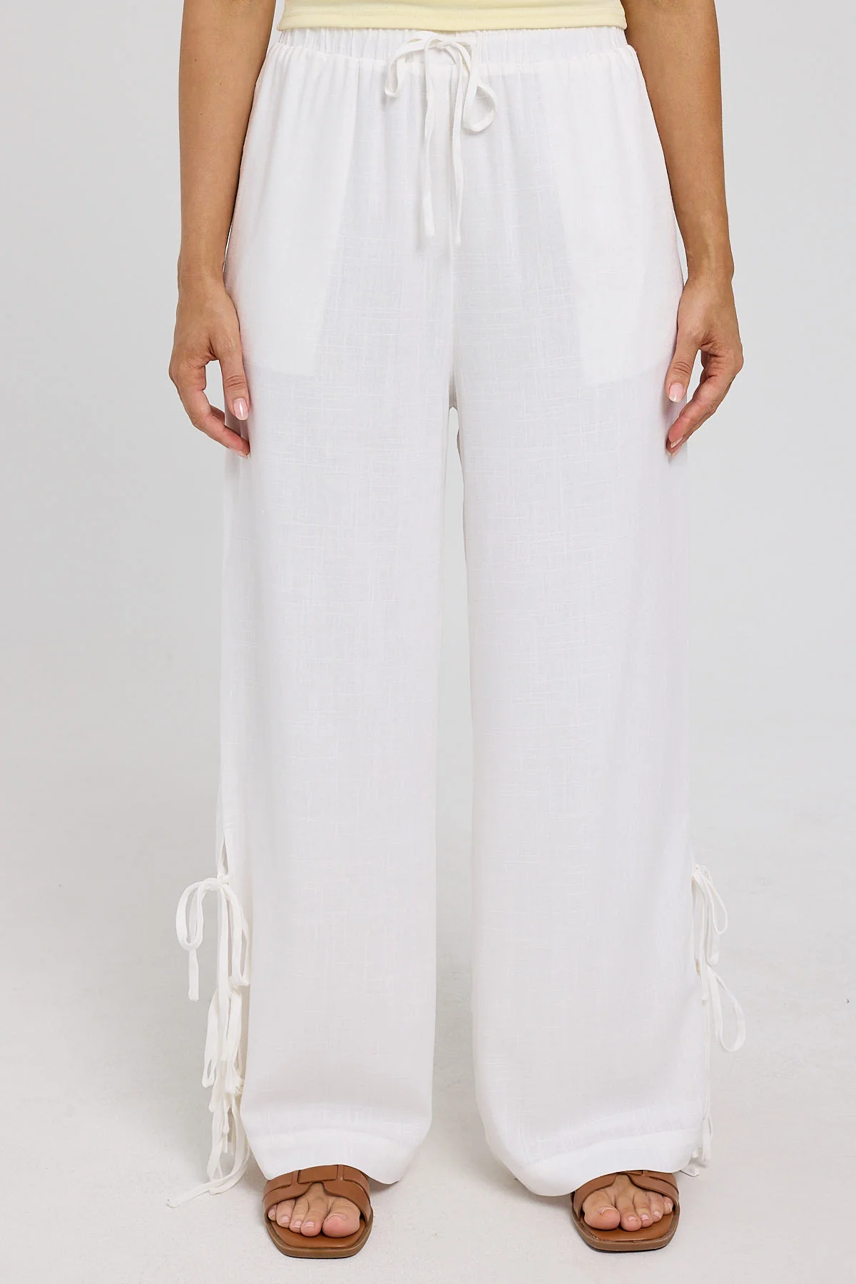 Luck & Trouble Haven Mid Rise Bow Pants White - Image 6