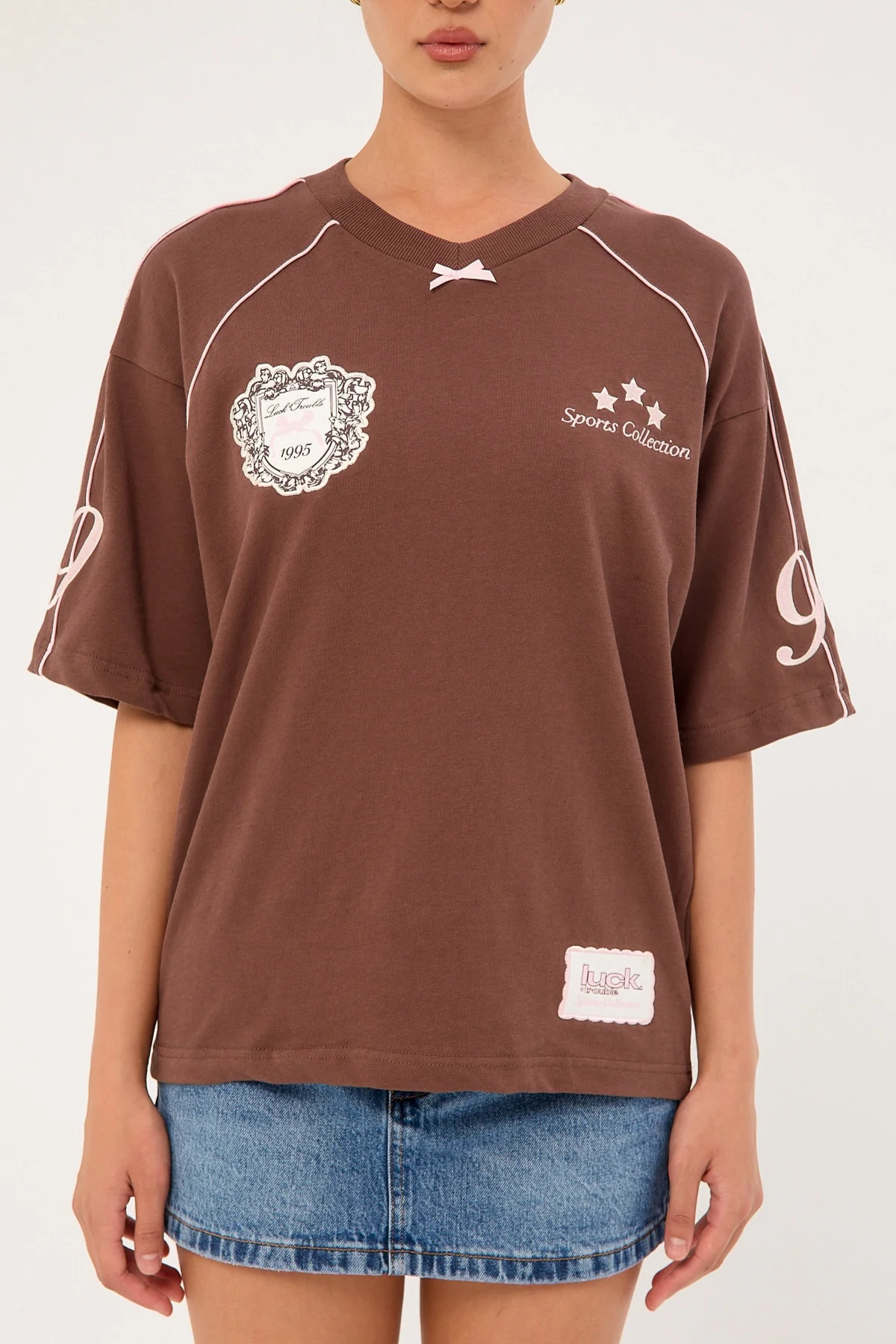 Luck & Trouble Home Run Honey Oversized Tee Brown - Image 10