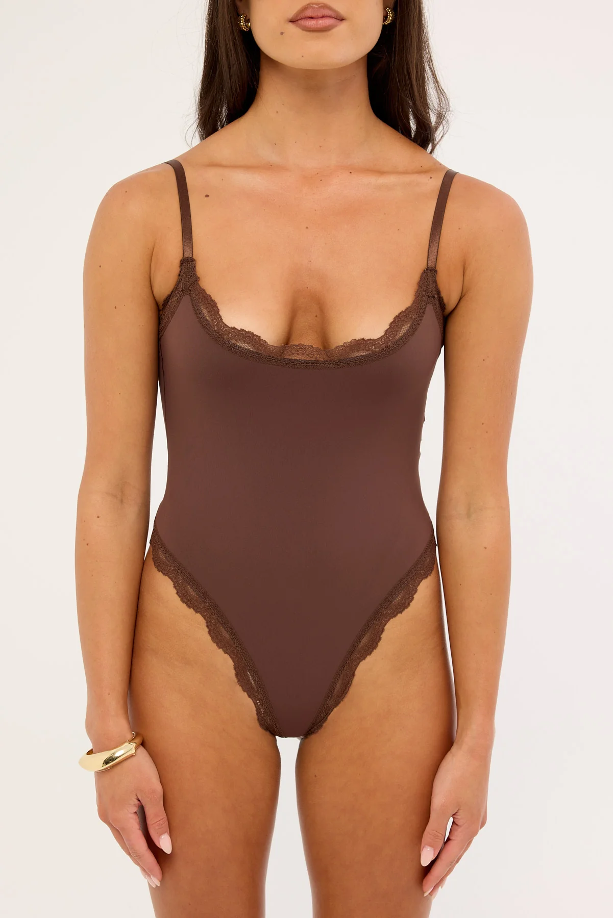 Luck & Trouble Isa Lace Bodysuit Brown - Image 6