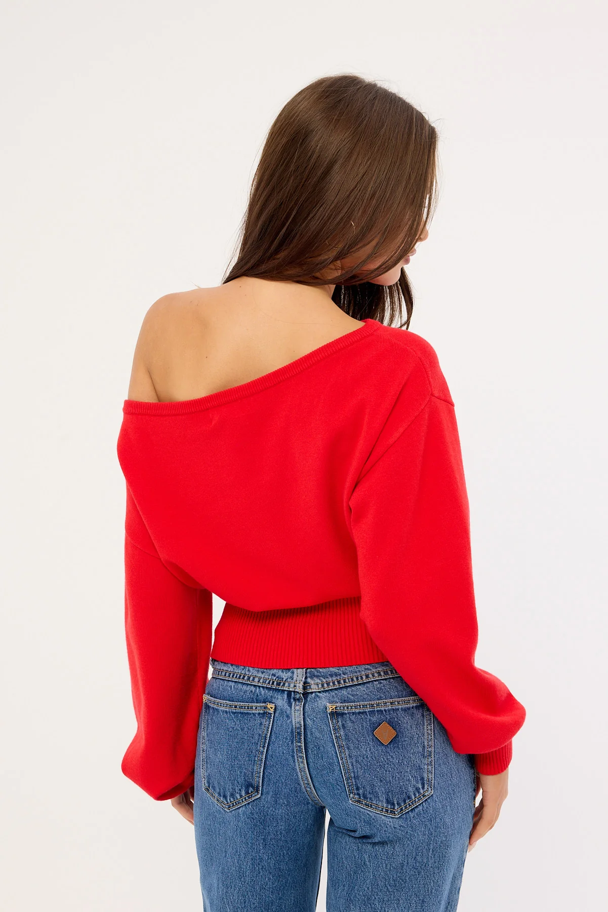 Luck & Trouble Jean Off shoulder Knit Red - Image 5