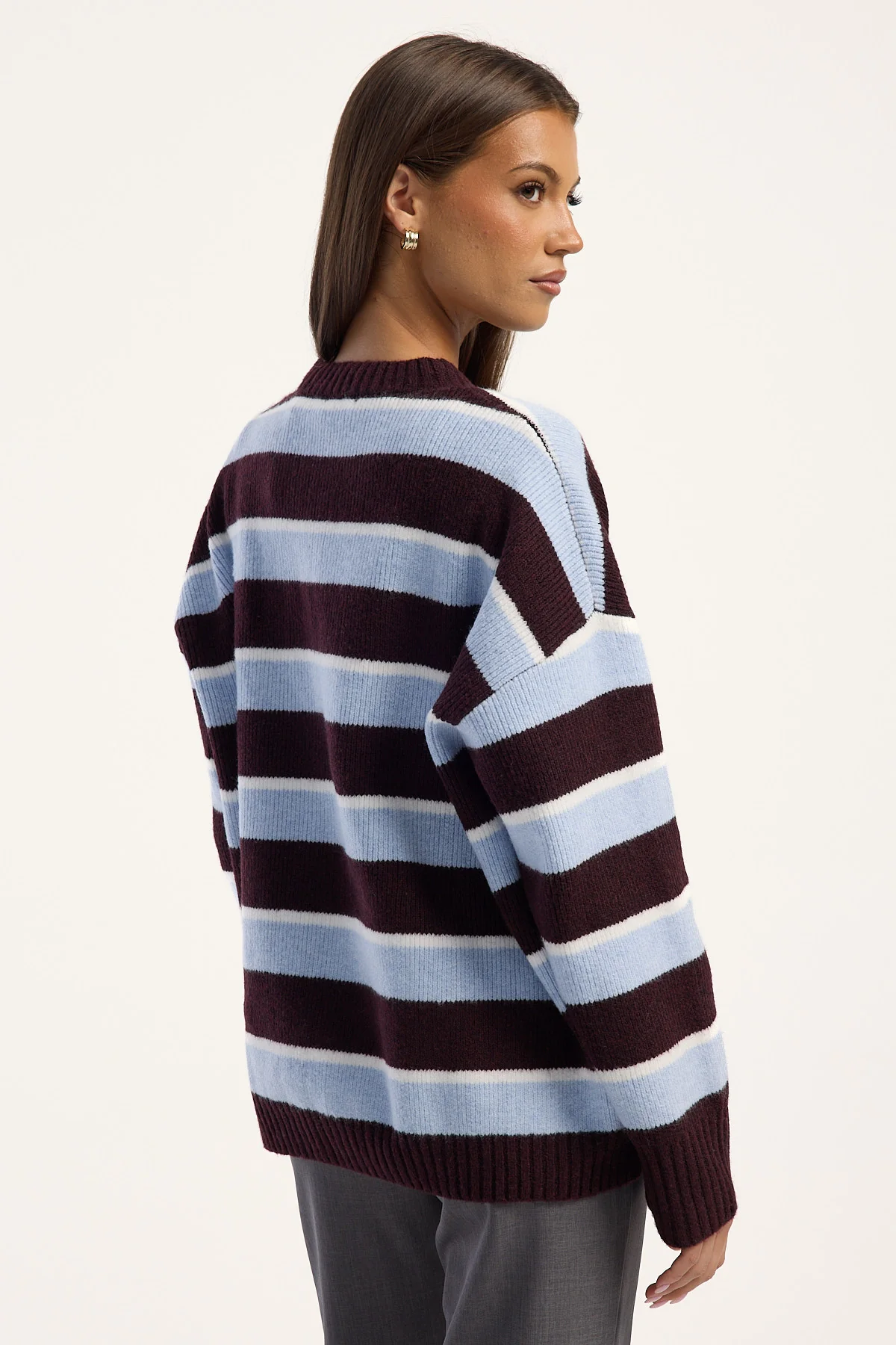 Luck & Trouble Kaia Stripe Knit Jumper Blue Stripe - Image 5