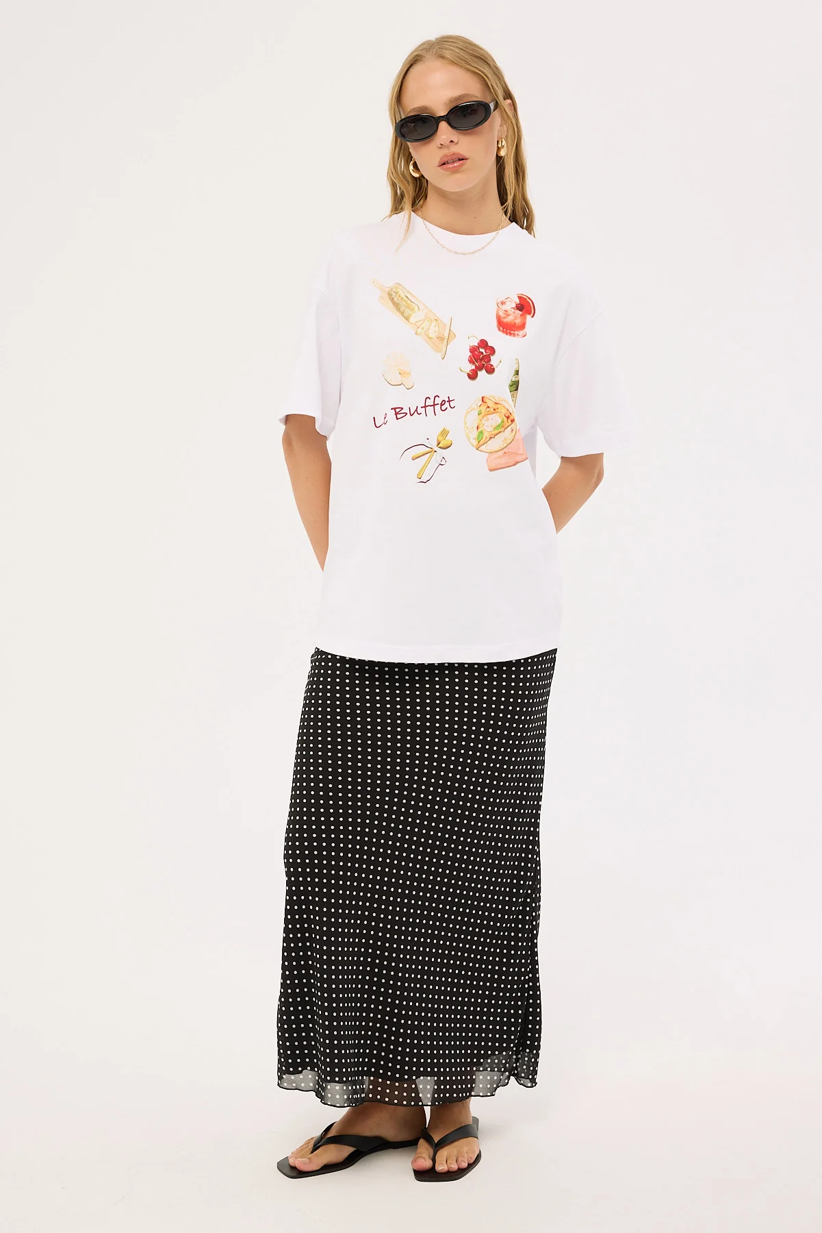 Luck & Trouble Le Buffet Oversized T-Shirt White - Image 2