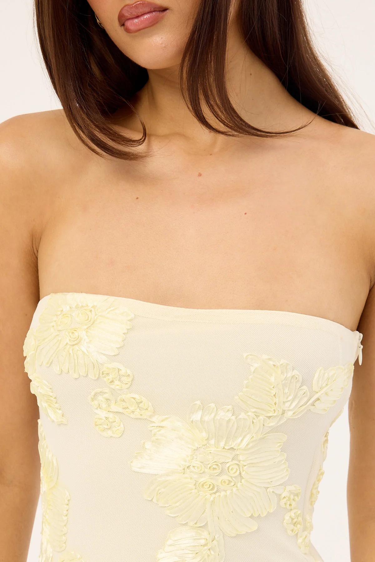 Luck & Trouble Mai Strapless Maxi Dress Butter Yellow - Image 3