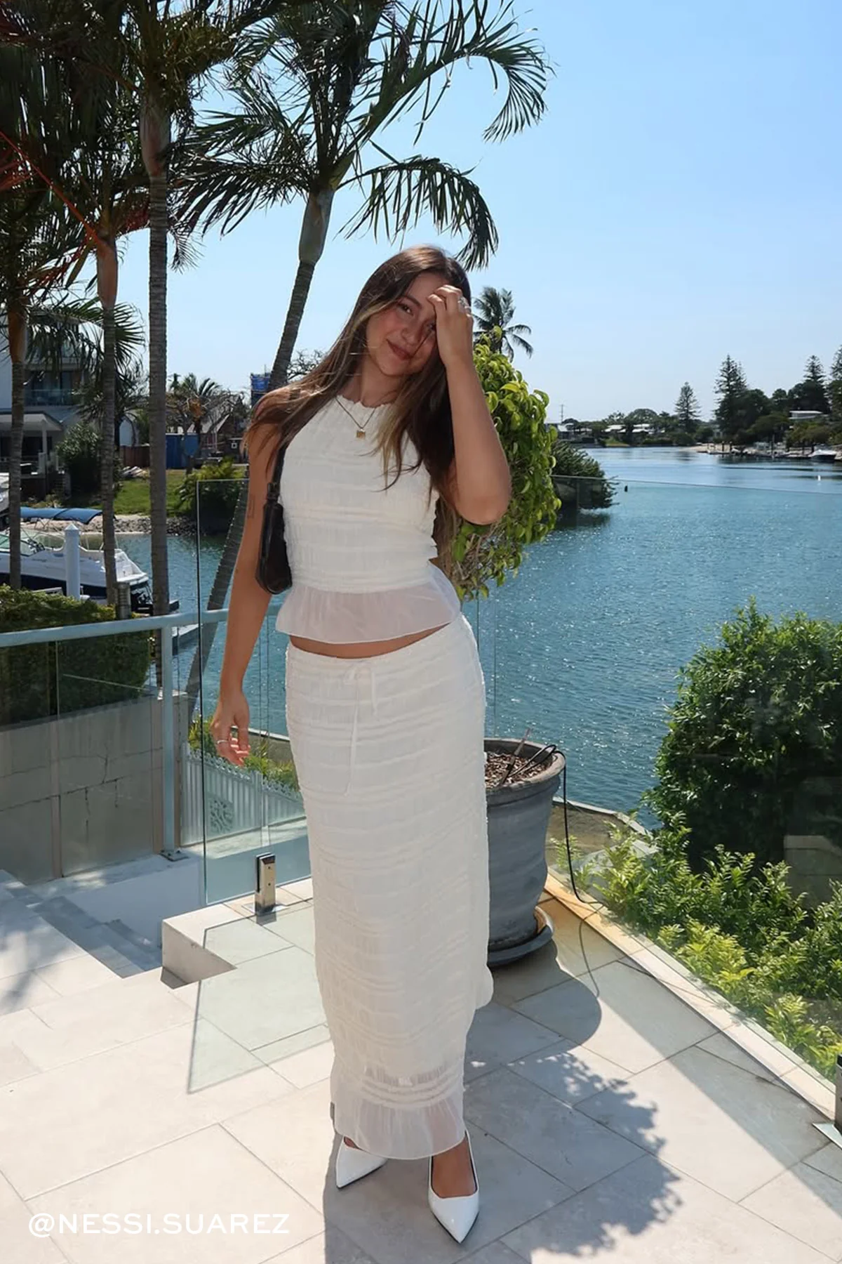 Luck & Trouble Marisole Gathered Maxi Skirt Cream - Image 5