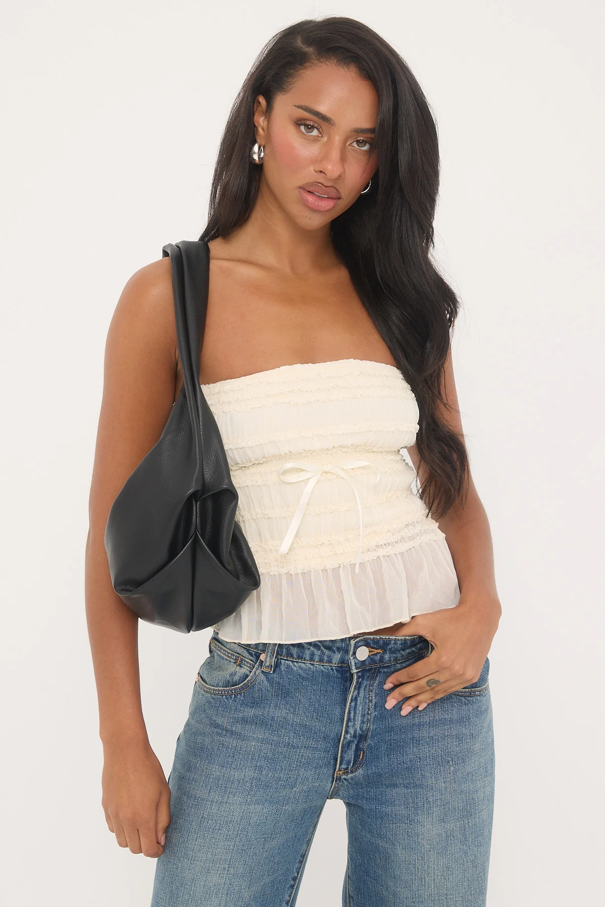 Luck & Trouble Marisole Strapless Top Cream - Image 3
