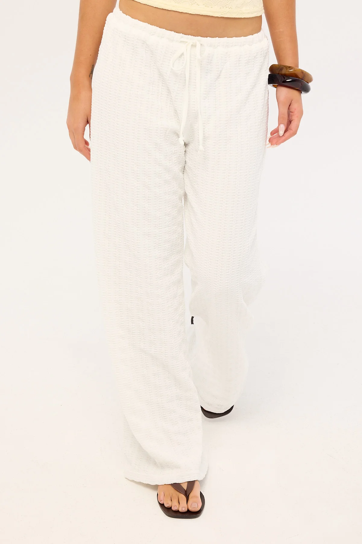 Luck & Trouble Naya Textured Pant White - Image 2