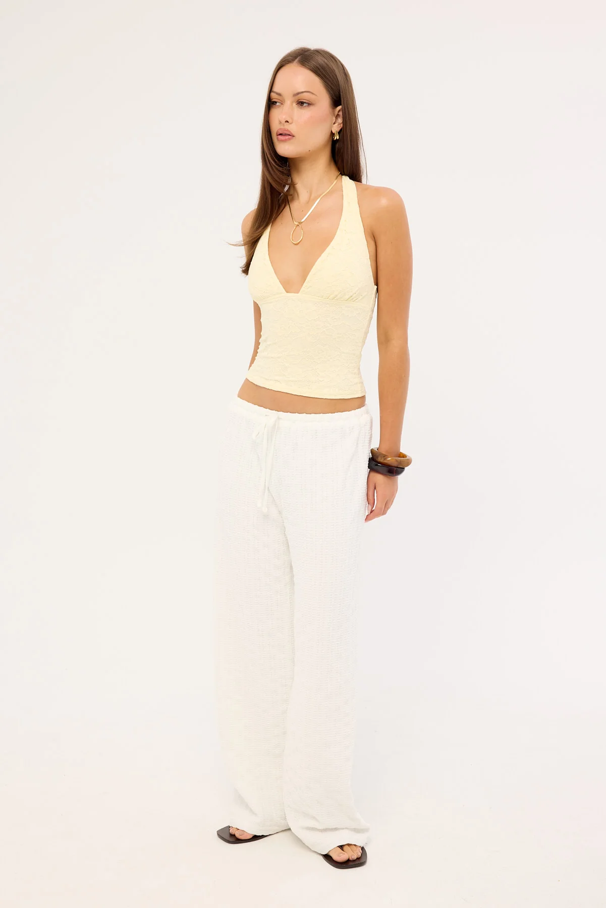 Luck & Trouble Naya Textured Pant White - Image 4
