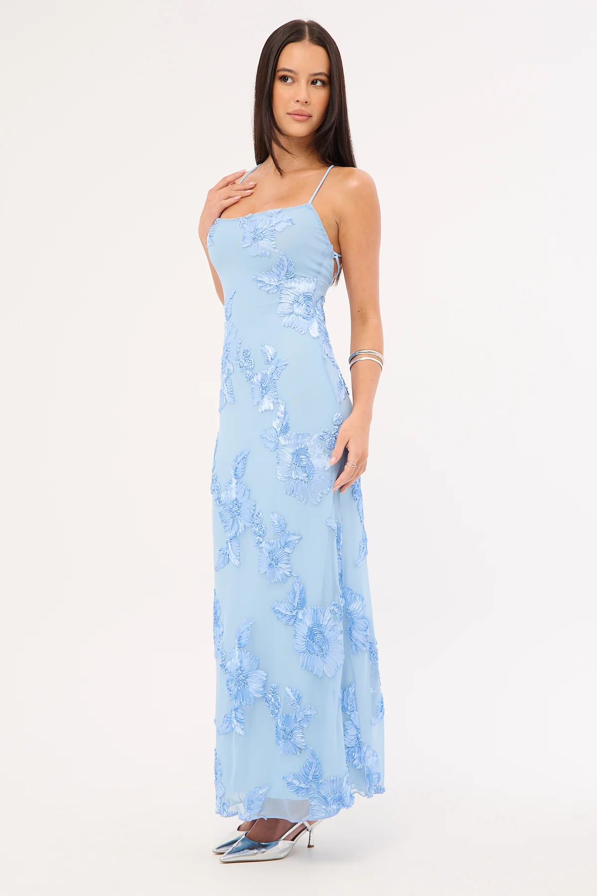 Luck & Trouble Nia Applique Maxi Dress Blue - Image 6