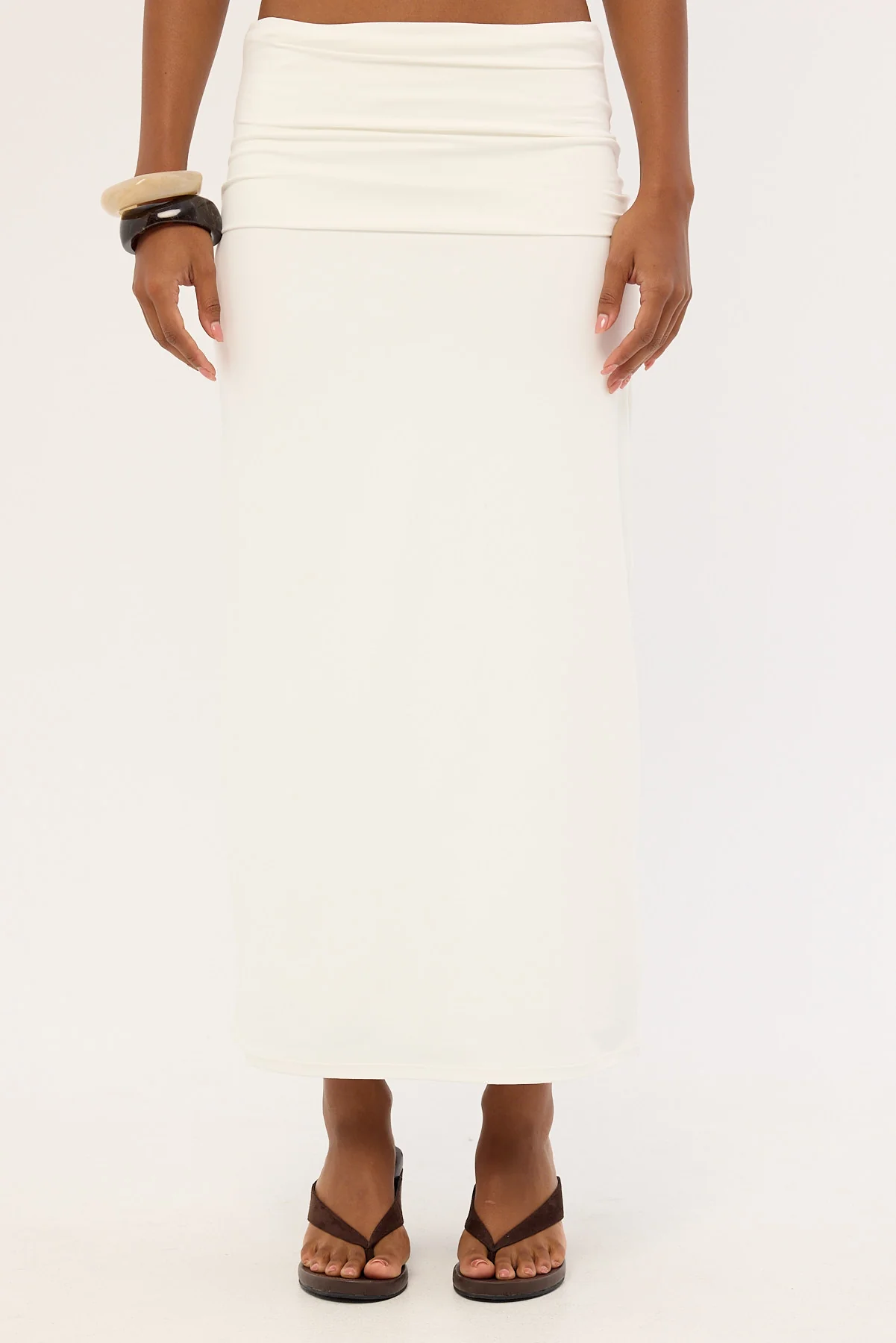 Luck & Trouble Pia Jersey Maxi Skirt White - Image 6