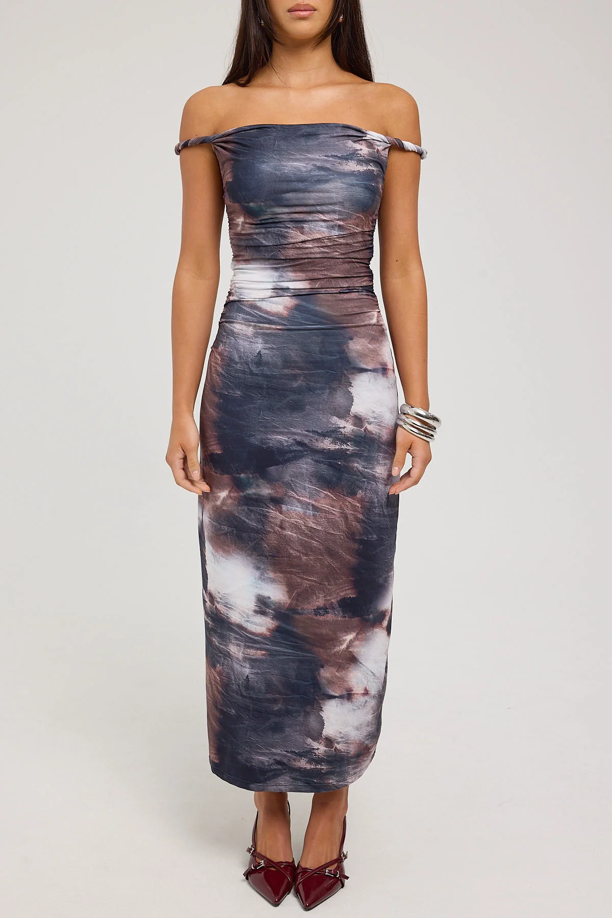 Luck & Trouble Sabine Tie Dye Jersey Midi Dress Tie Dye Print - Image 7