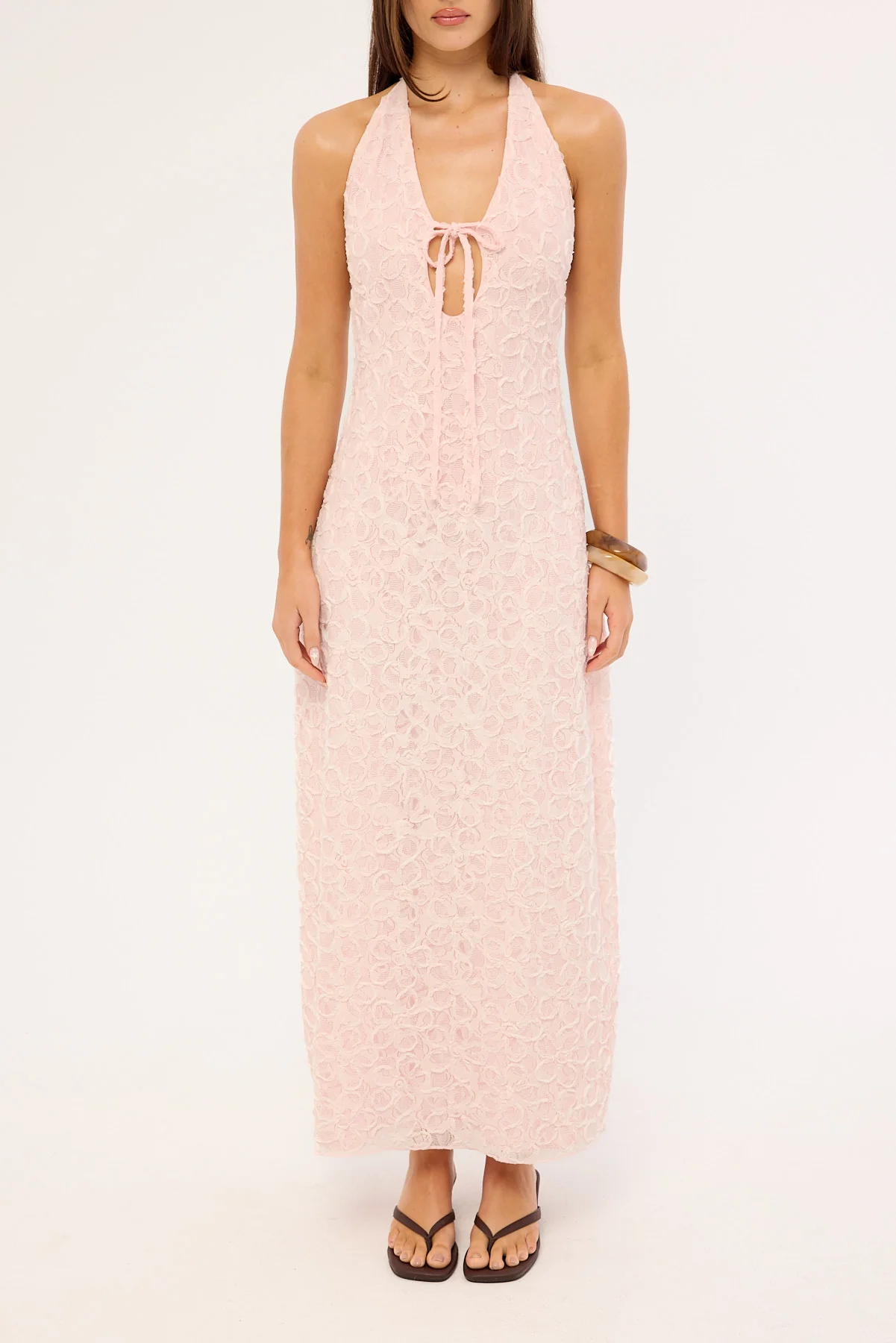 Luck & Trouble Skye Halter Midi Dress Pink - Image 6