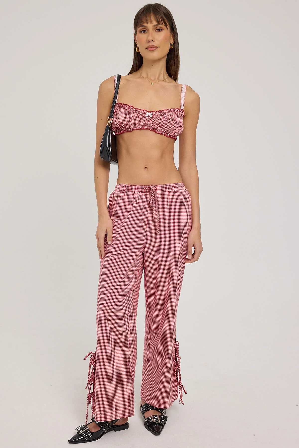 Luck & Trouble Sweet Ruby Gingham Bralette Red Gingham - Image 2