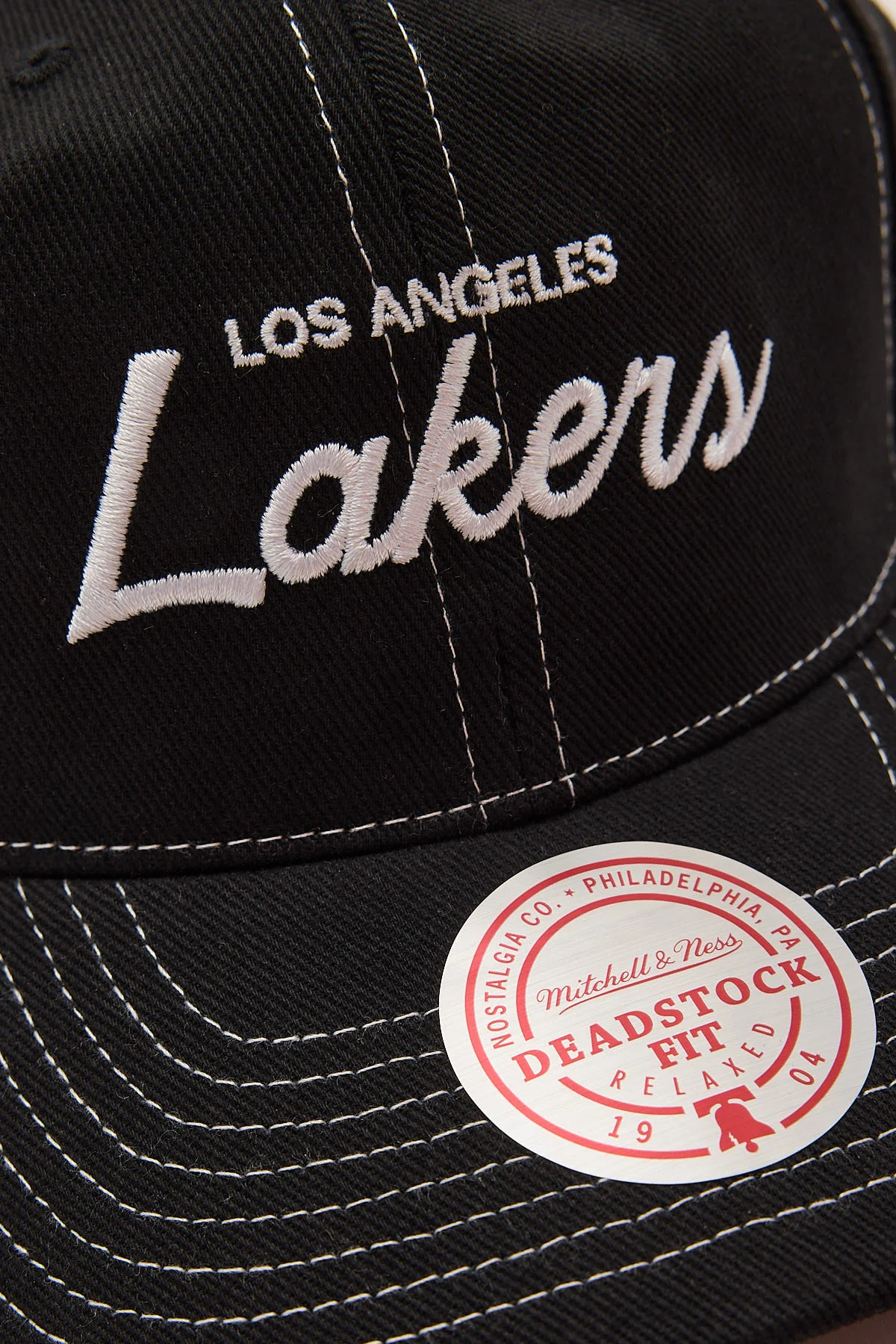 Mitchell & Ness Lakers Script Origin Cap Black - Image 3