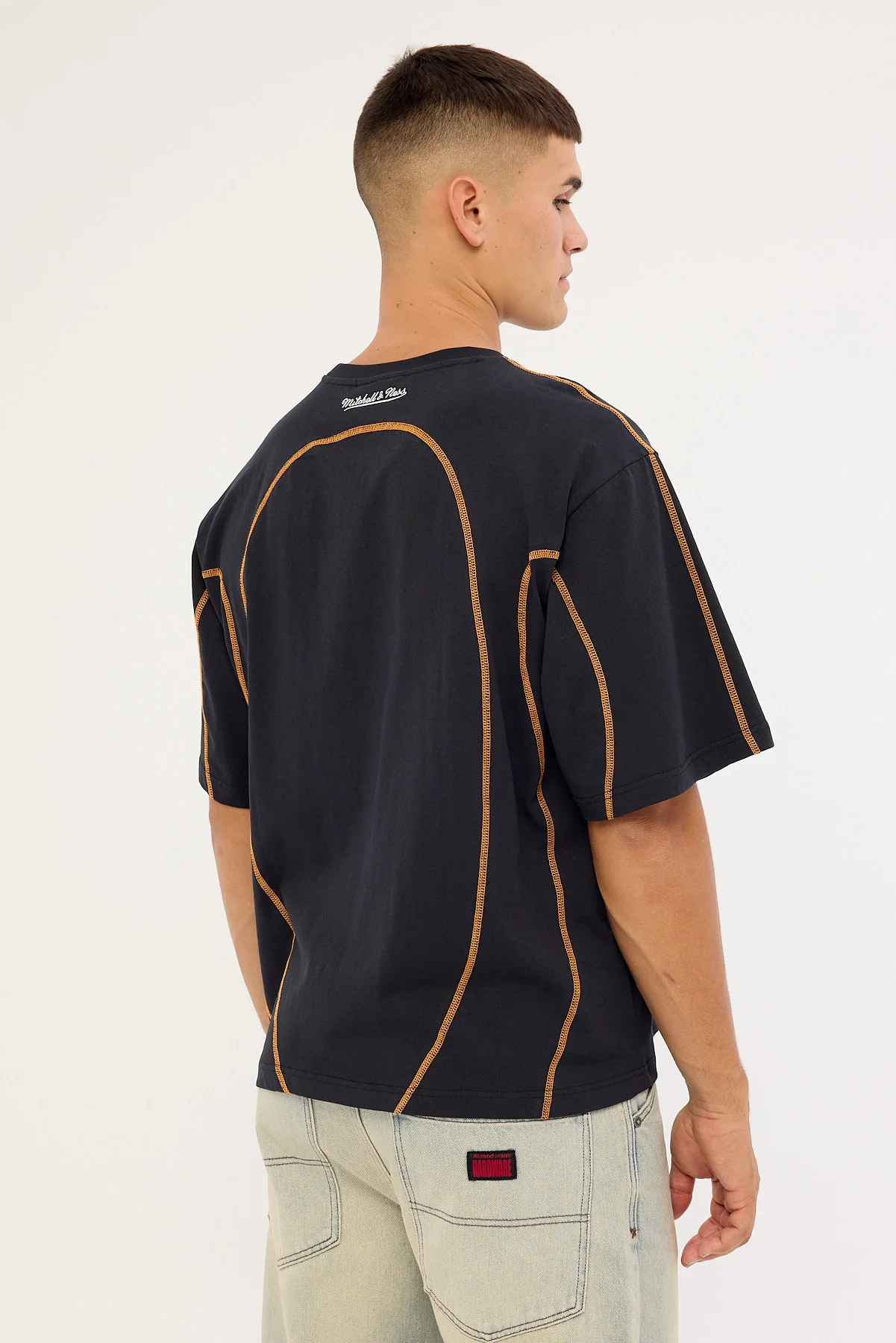 Mitchell & Ness Mclaren Panel Tee Black/Papaya - Image 5