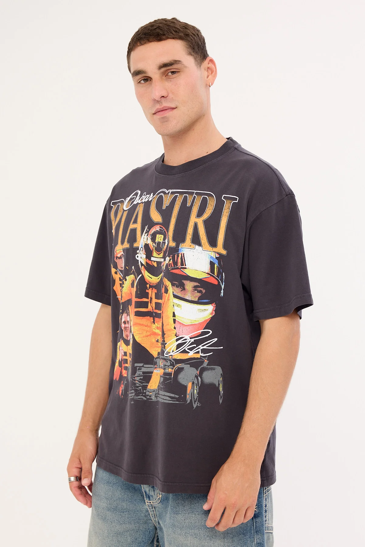 Mitchell & Ness Piastri Driver Tee Washed Black - Image 4